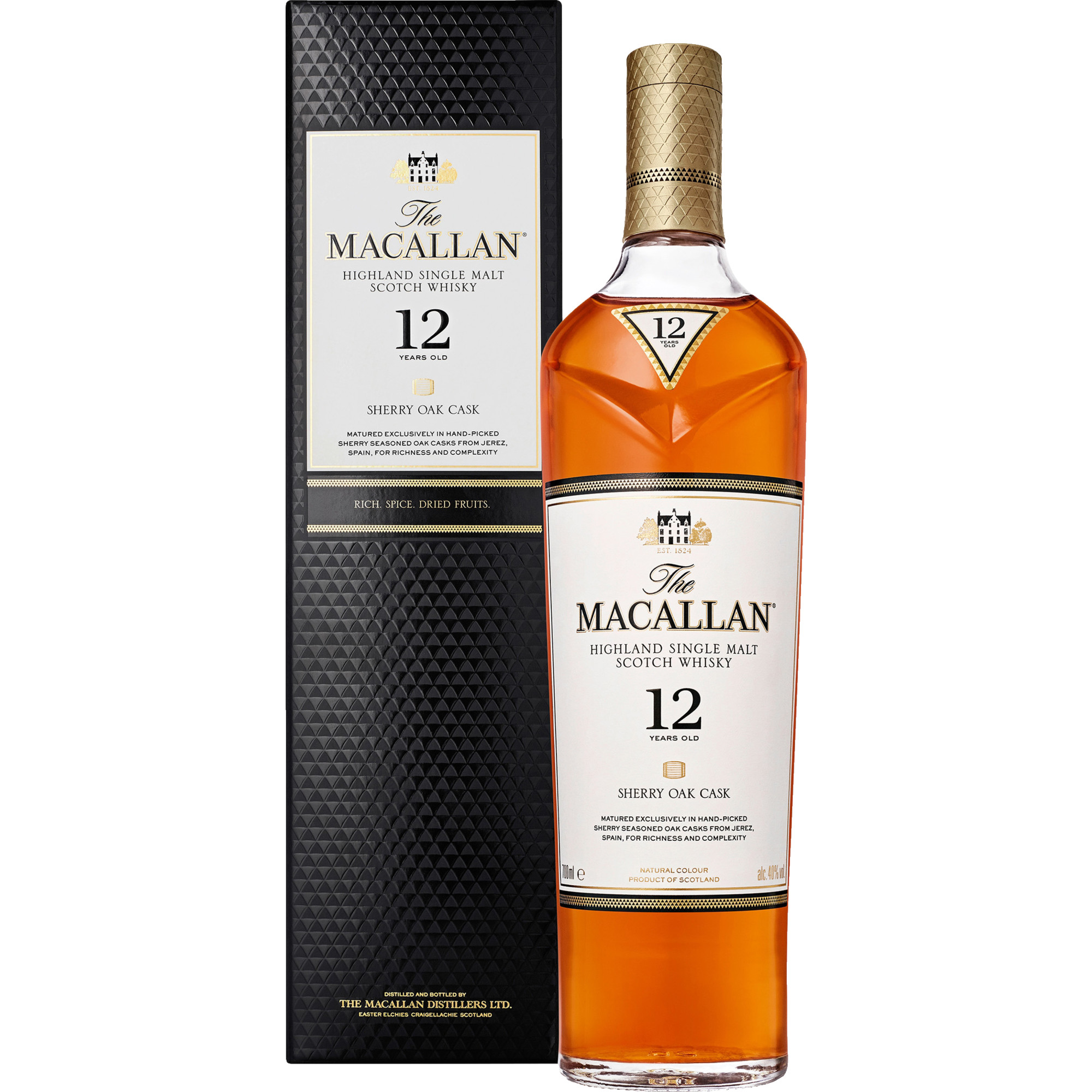 Image of Macallan 12 Years Sherry Oak, Whisky, 0,7 L, 40% Vol., Schottland, Spirituosen