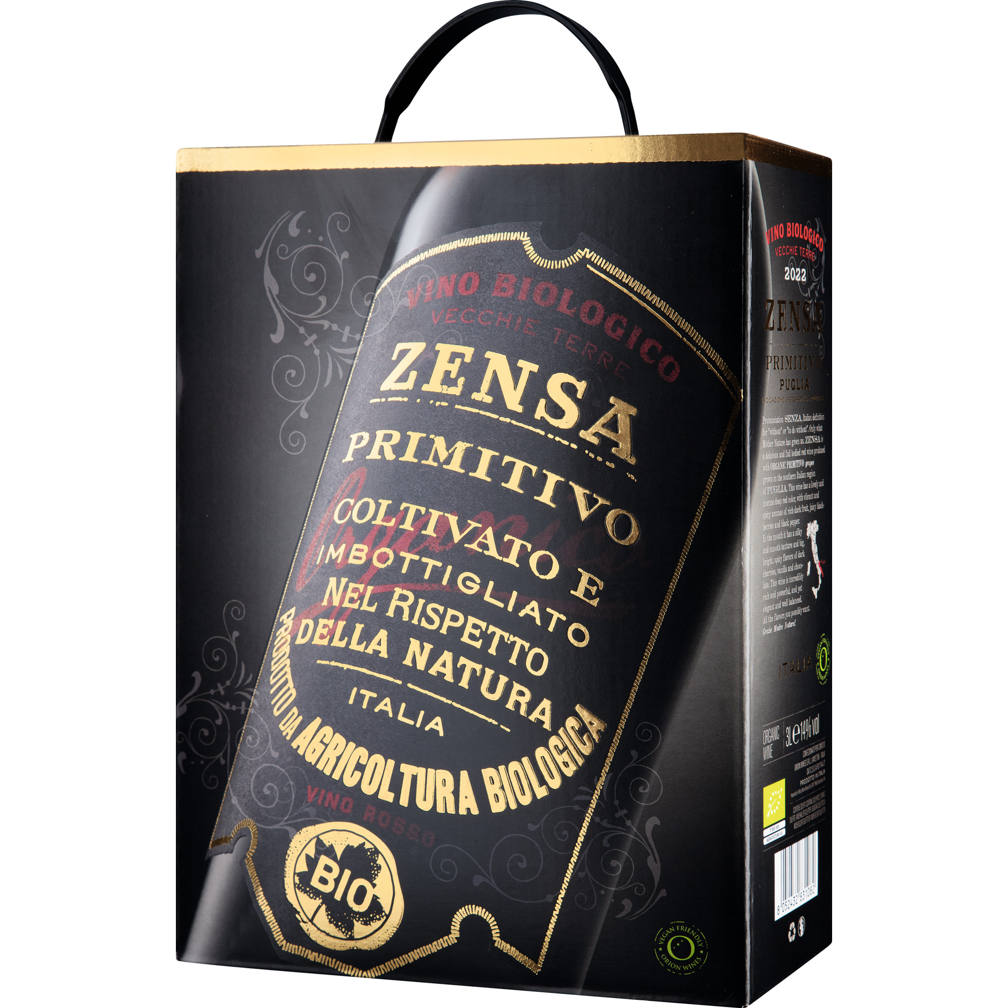 Zensa Primitivo, Puglia IGP, Bag in Box 3 L, Apulien, 2022, Rotwein