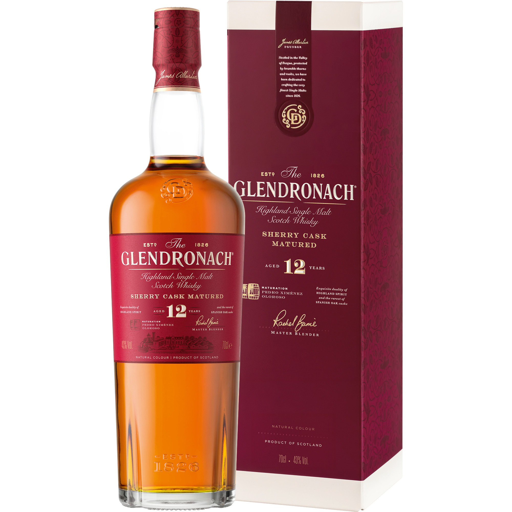 Image of Glendronach 12 Years Single Malt Scotch Whisky, 0,7 L, 43% Vol., Schottland, Spirituosen
