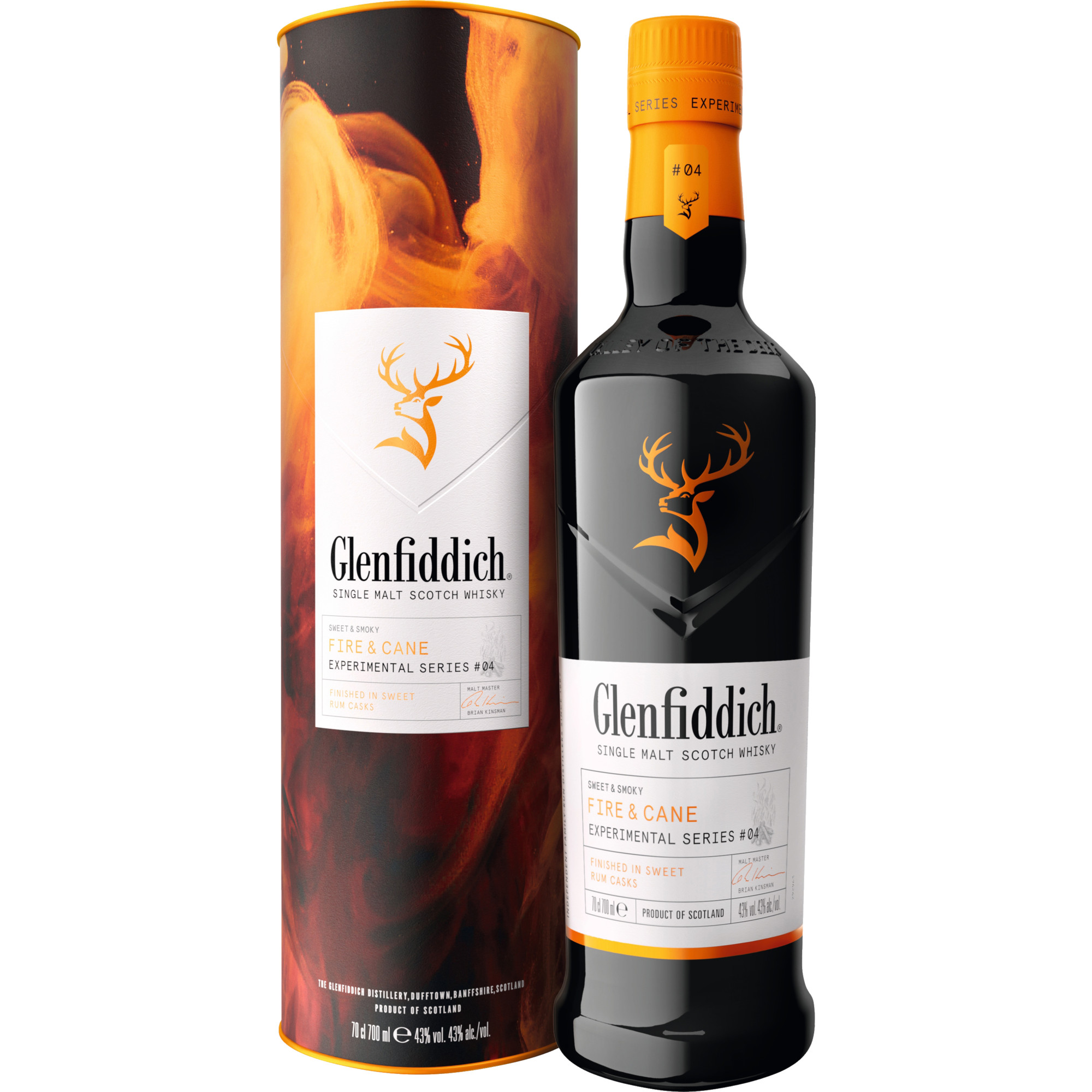 Glenfiddich Fire & Cane Single Malt Whisky, 43 % vol. 0,7 L, Schottland, Spirituosen