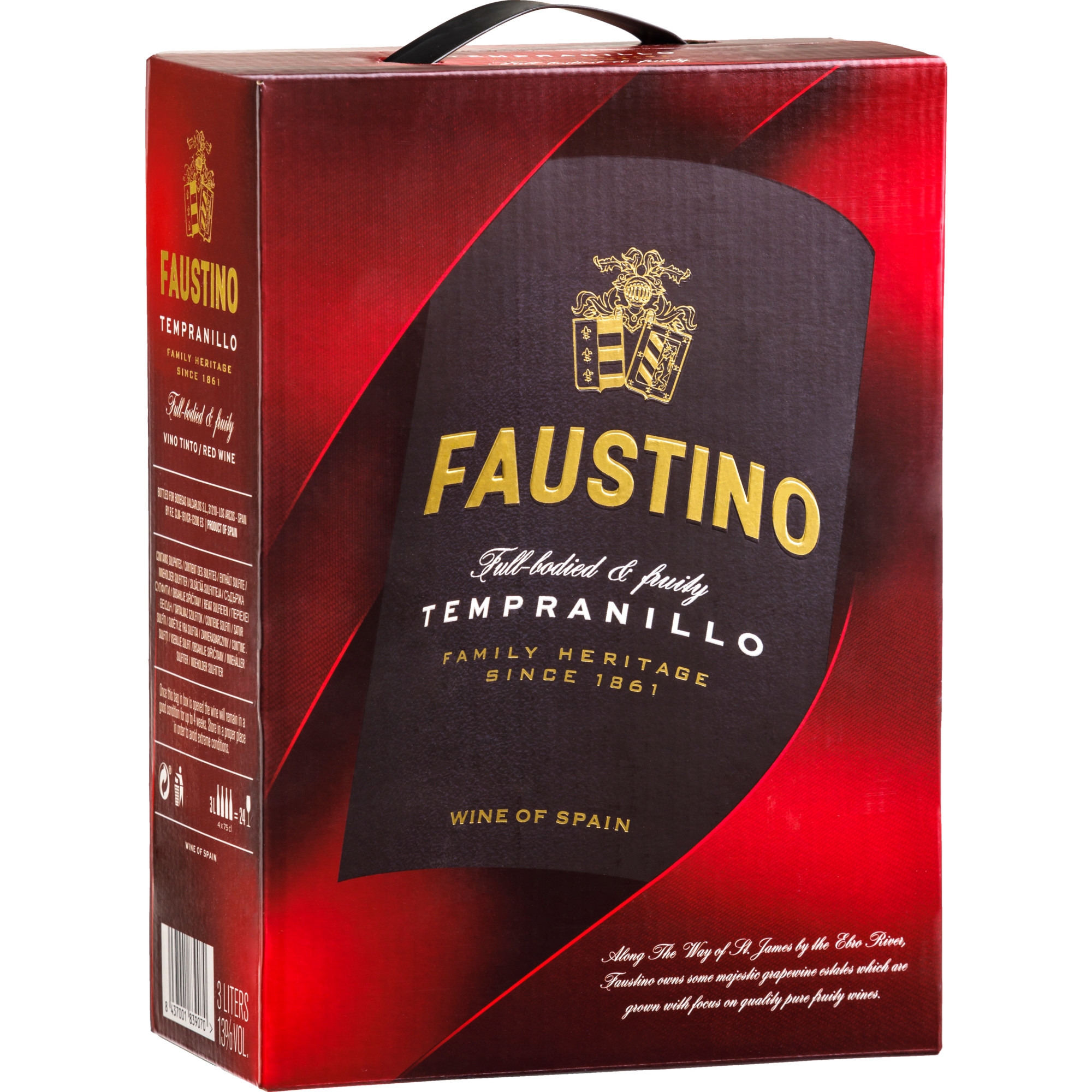 Faustino Tempranillo, Wine of Spain, Bag in Box, 3,0 L, Vino de Espana, Rotwein