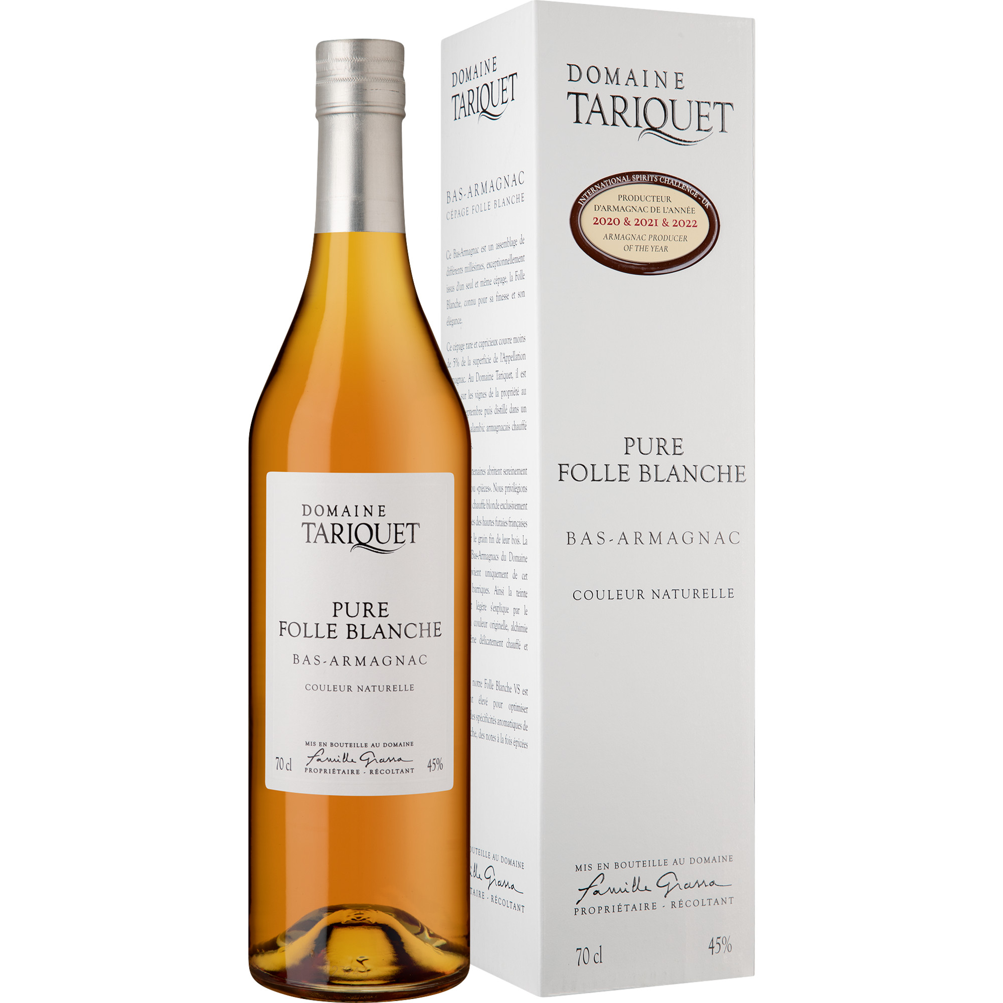 Image of Armagnac Domaine Tariquet Pure Folle Blanche VS, Armagnac AC, 0,7 L, 45% Vol., in Etui, Spirituosen