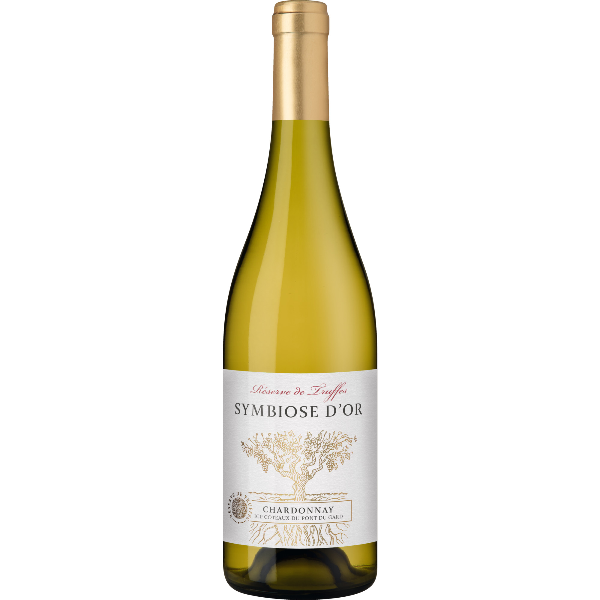Symbiose d'Or Chardonnay Réserve de Truffes, Côteaux du Pont du Gard IGP, Provence, 2023, Weißwein