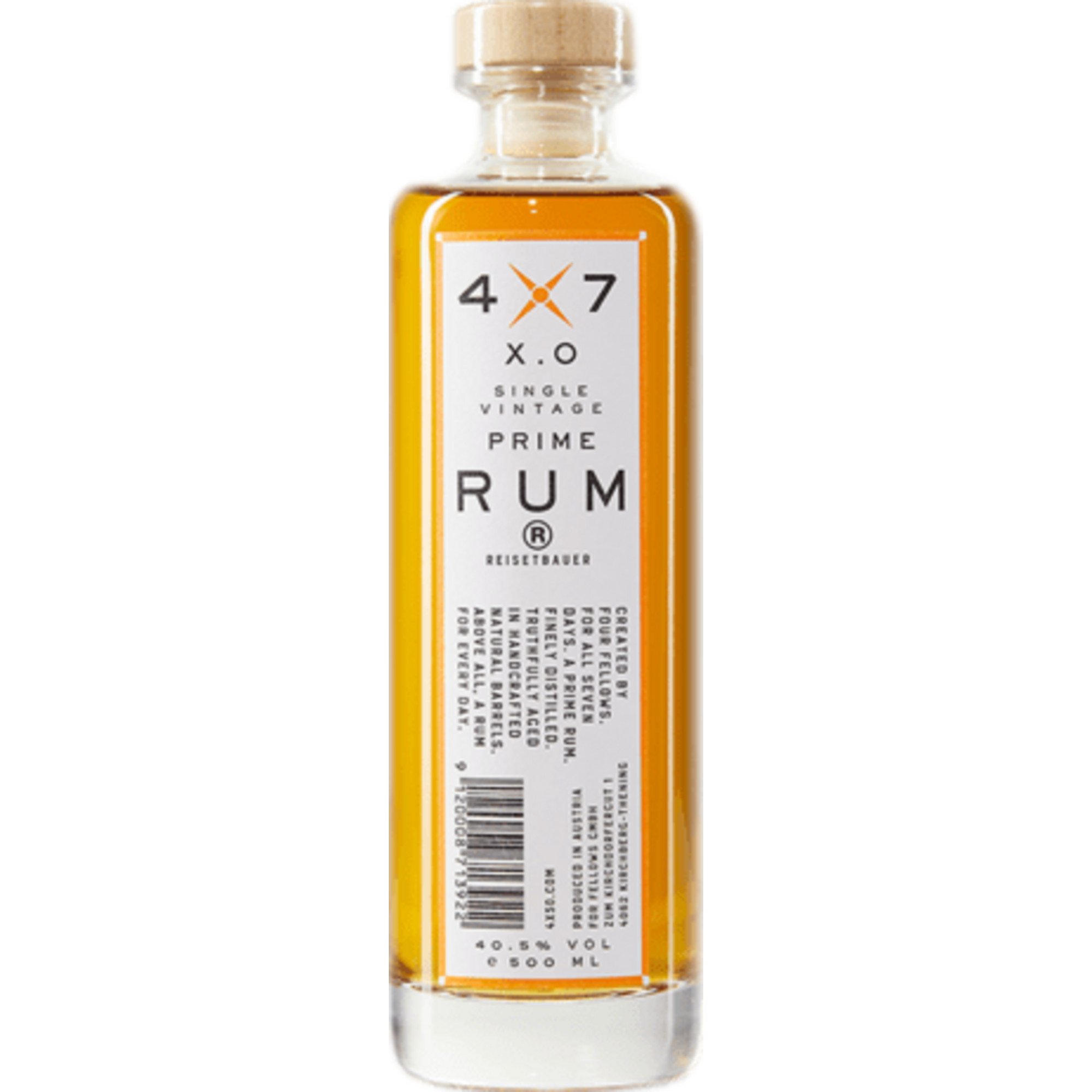 Image of Reisetbauer Rum 4X7 X.O., Single Vintage Prime Rum,40,5% Vol, 0,7L, Spirituosen