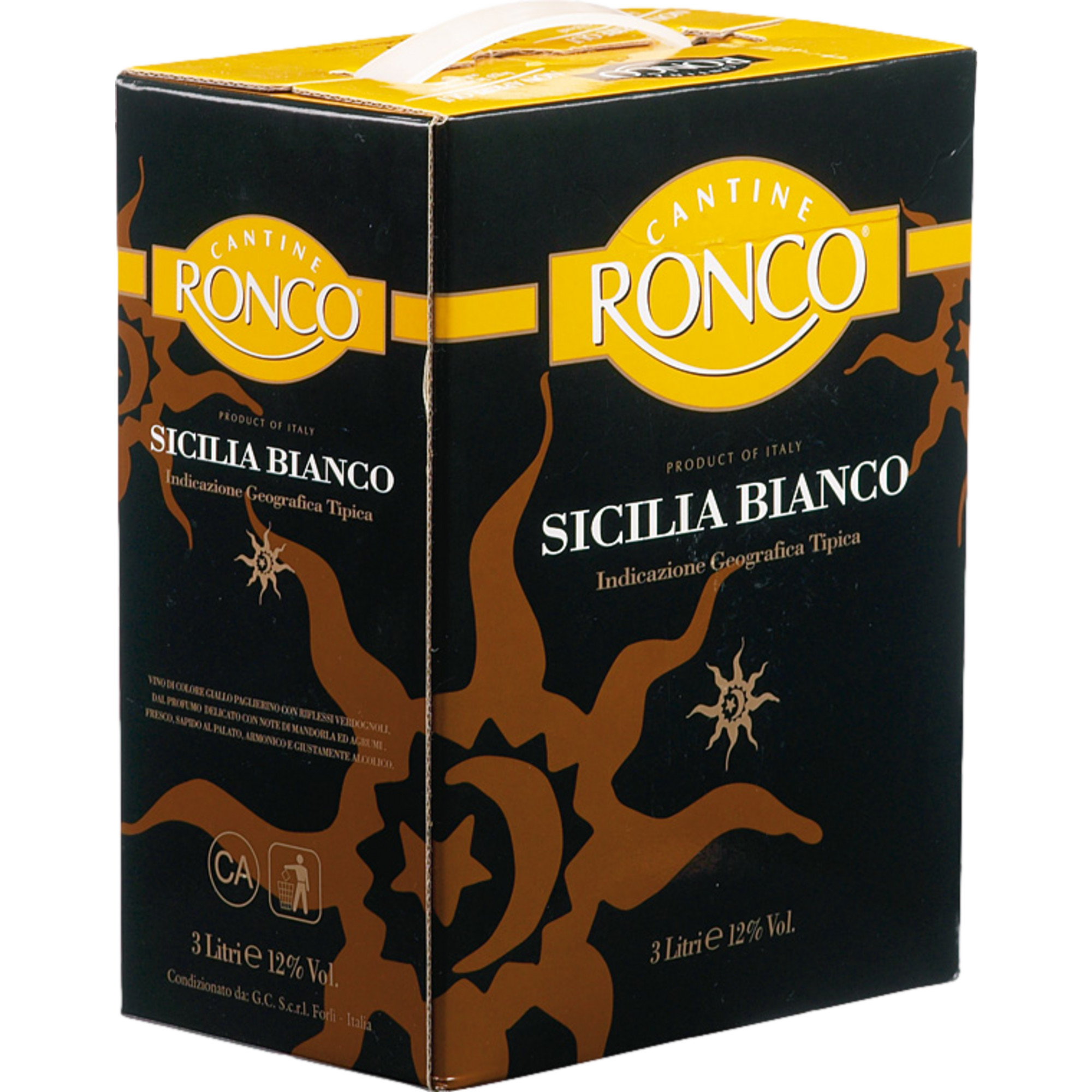 Cantine Ronco, Terre Siciliane IGT, 3,0 L, Bag in Box, Sizilien, Weißwein
