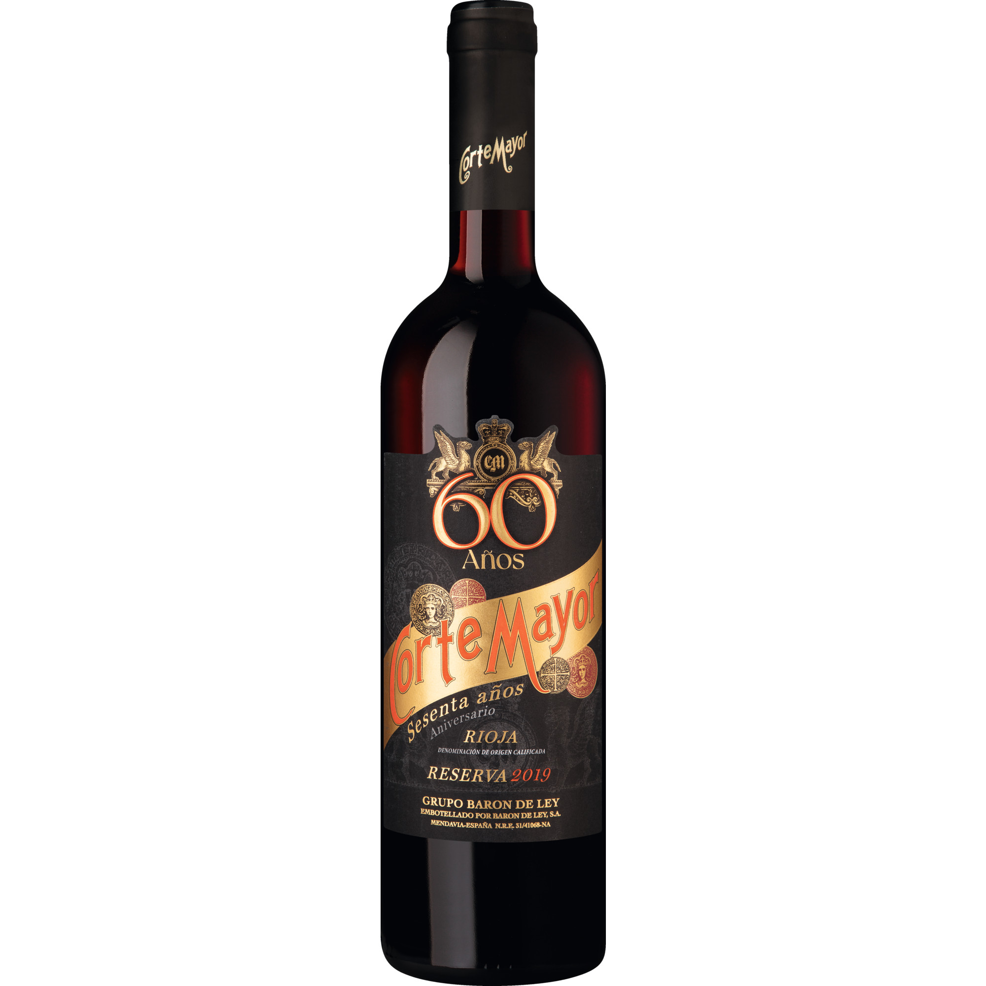 Corte Mayor Rioja Reserva 60 años, Rioja DOCa, Rioja, 2019, Rotwein Embotellado por Barón de Ley, S.A. Mendavia-España N.R.E. 31/41068-NA Hawesko DE