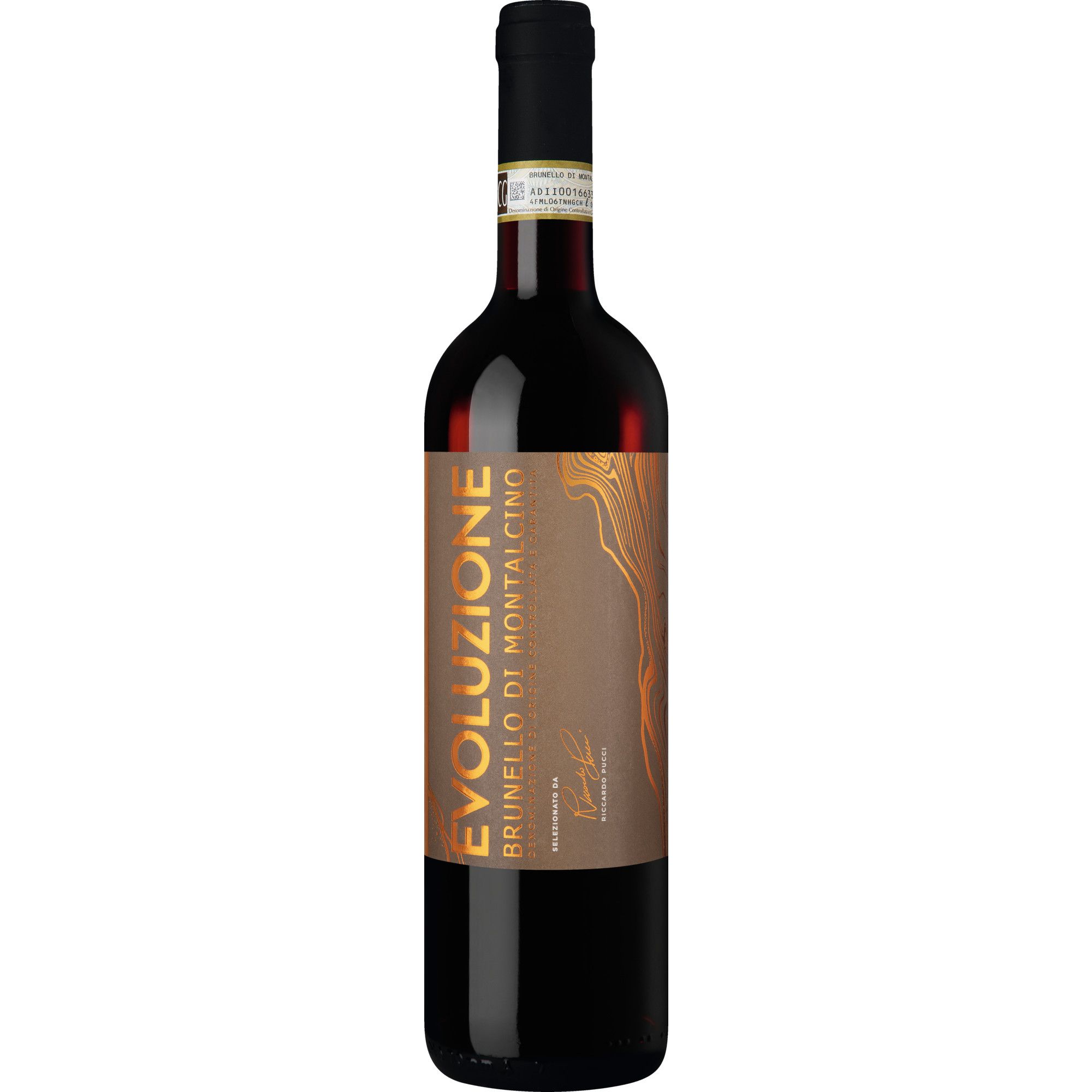 Evoluzione Brunello, Brunello di Montalcino DOCG, Toskana, 2018, Rotwein Vertrieb durch Hanseatisches Wein-und Sekt-Kontor Hawesko GmbH, D-22763 Hamburg Imbottigliato da: RI SI10582 Montalcino, Siena, Italia Hawesko DE