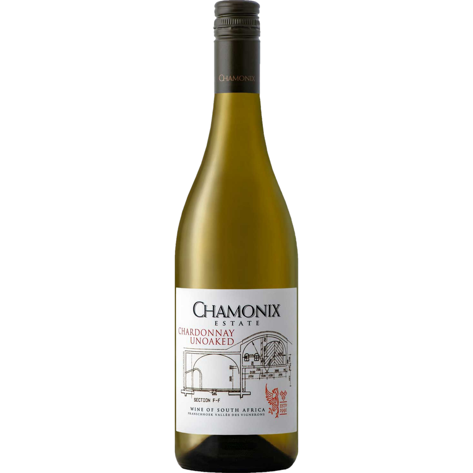 Chamonix Chardonnay Unoaked, WO Franschhoek, Western Cape, 2023, Weißwein