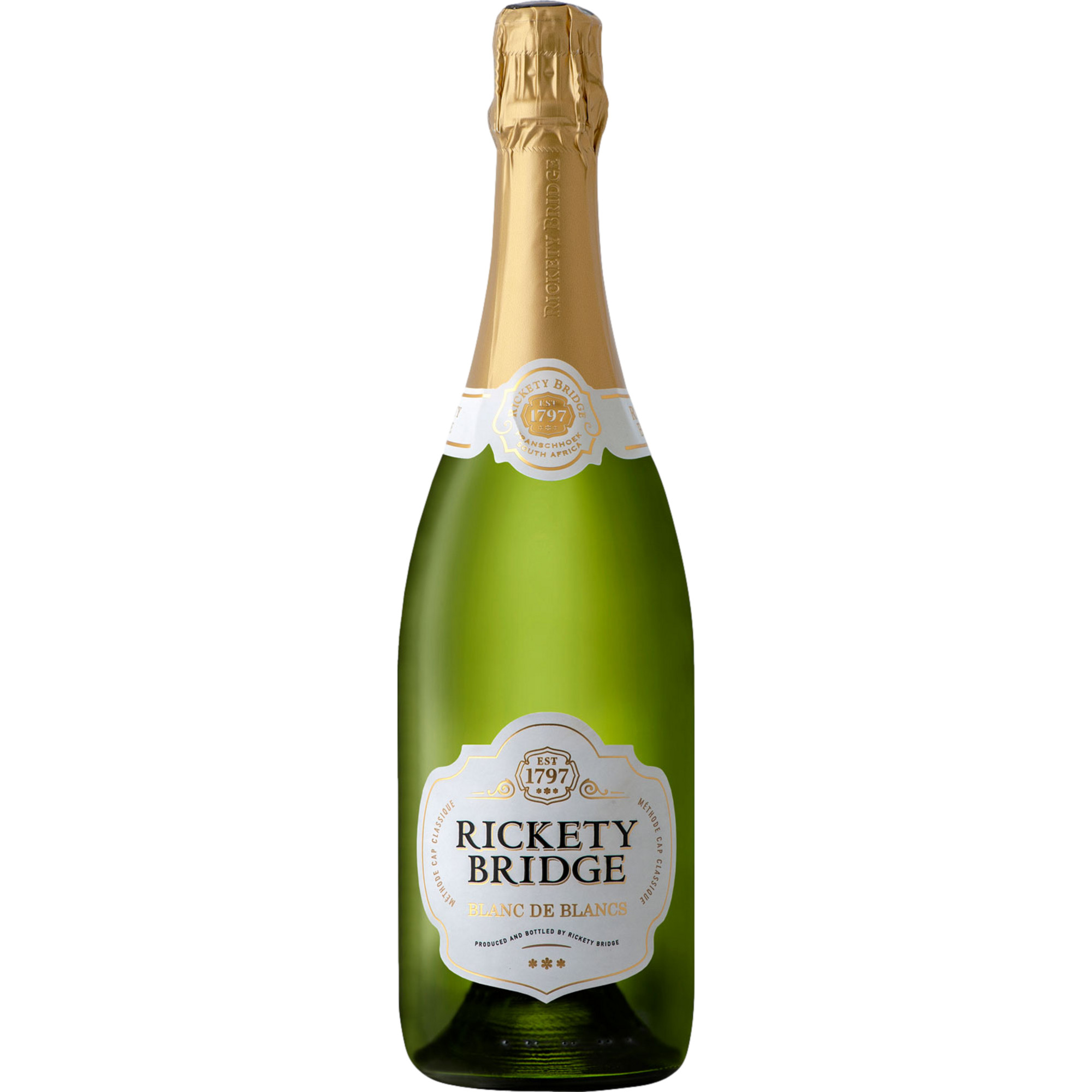 Rickety Bridge Blanc de Blancs Cap Classique, WO Franschhoek, Western Cape, Schaumwein - Sekt & Crémant