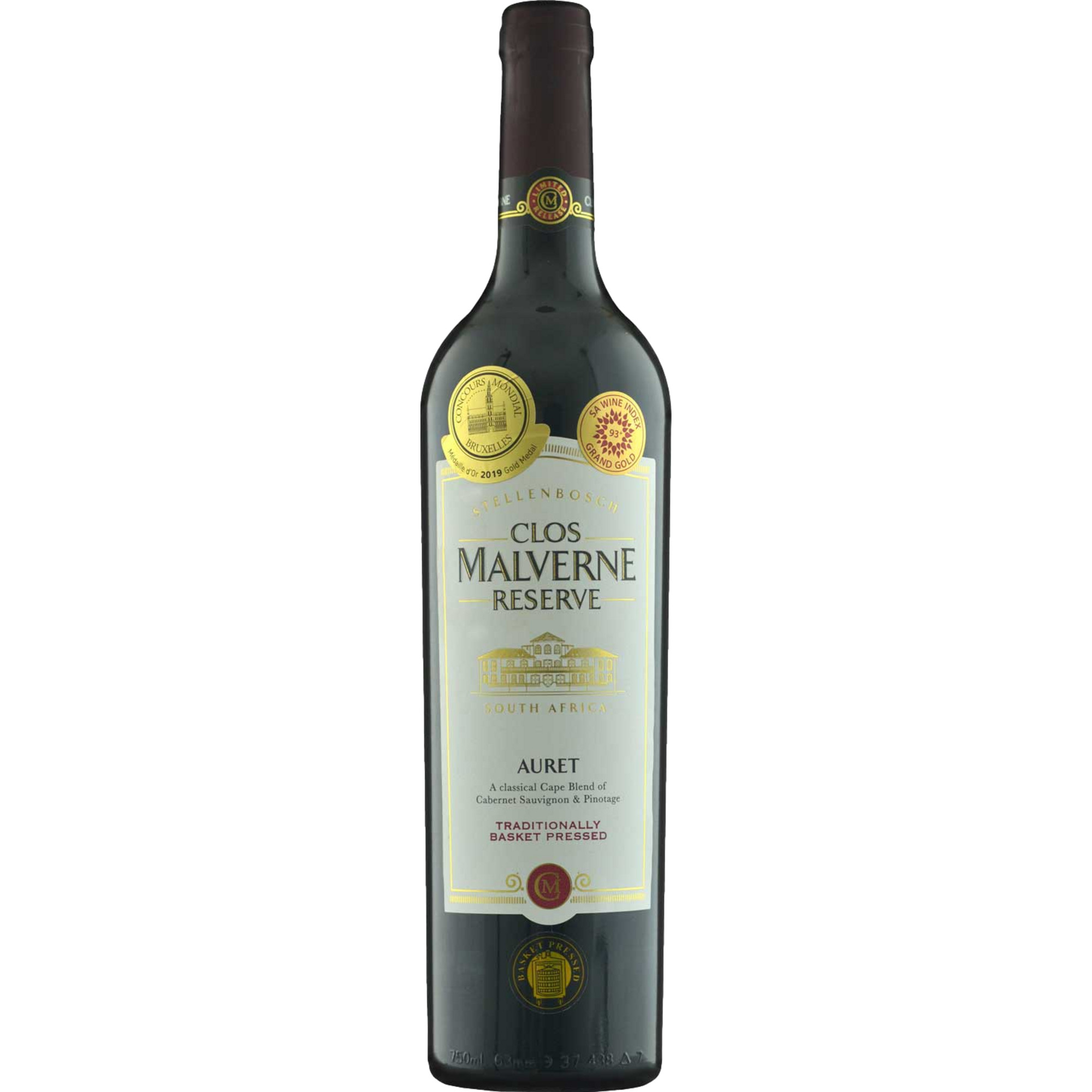 Clos Malverne Flagship Auret, WO Stellenbosch, Western Cape, 2020, Rotwein - Rotwein