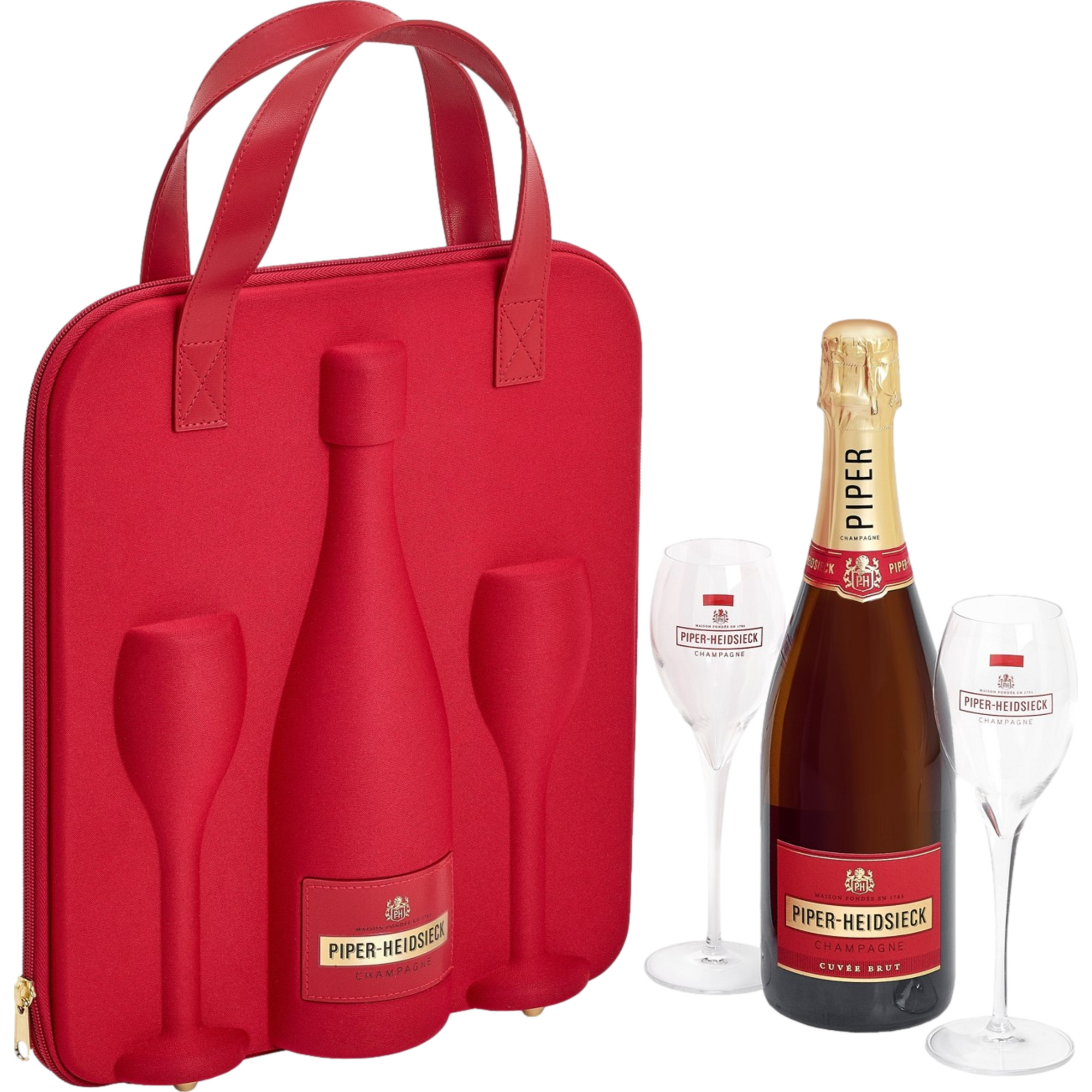 Champagne Piper-Heidsieck Cuvée, Brut, Champagne AC, Travel Flute Geschenkset, Champagne, Schaumwein - Champagner