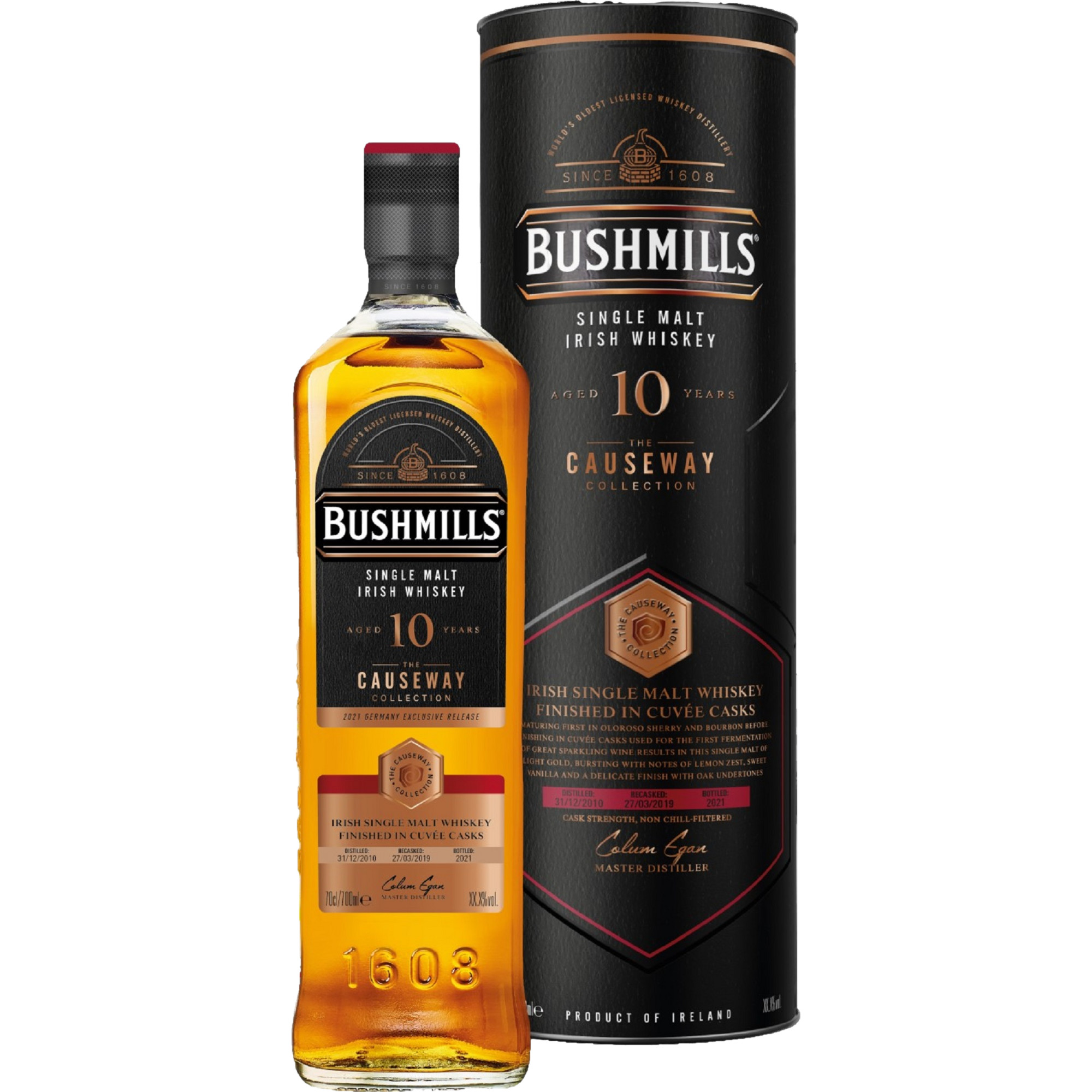 Image of Bushmills Causeway Collection 10 YO Cuvee Cask, Irish Whiskey, 0,7 L, 54,8% Vol., Spirituosen