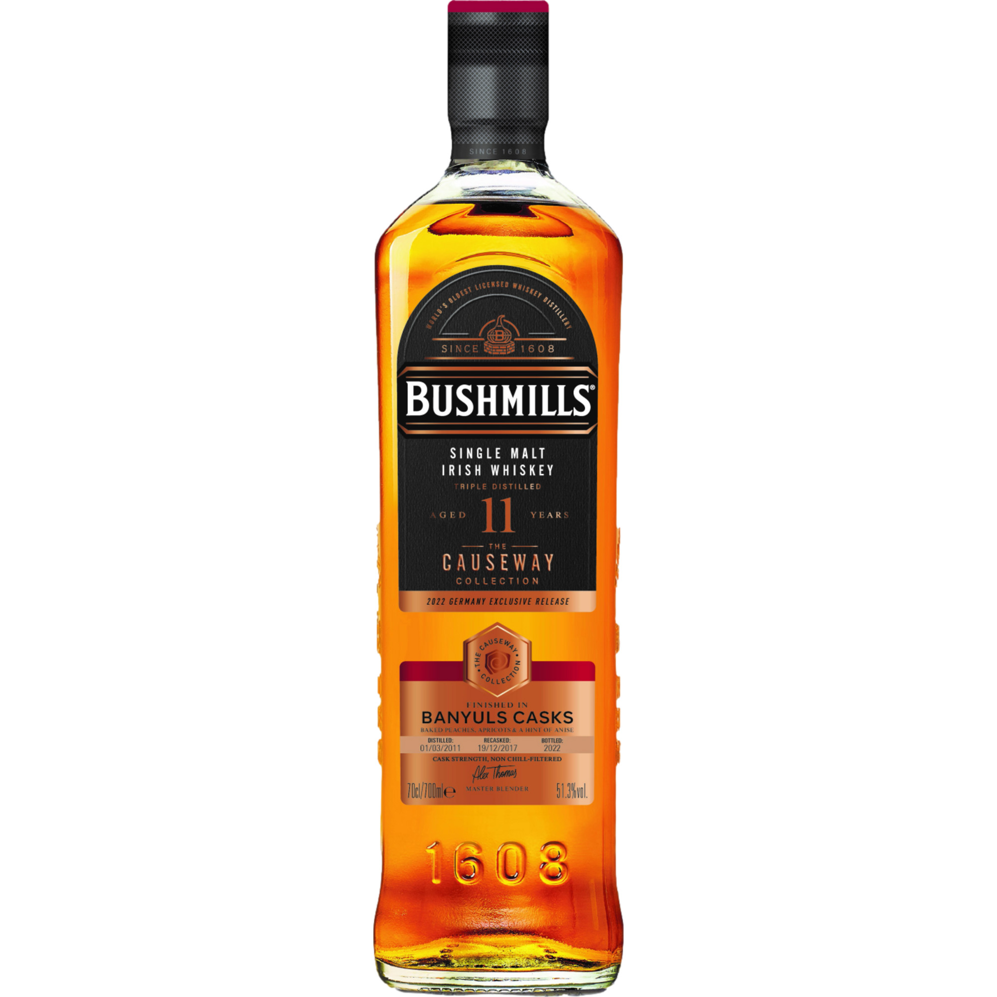 Image of Bushmills Causeway Collection 11 YO Banyuls Cask, Irish Whiskey, 0,7 L, 46% Vol., Spirituosen