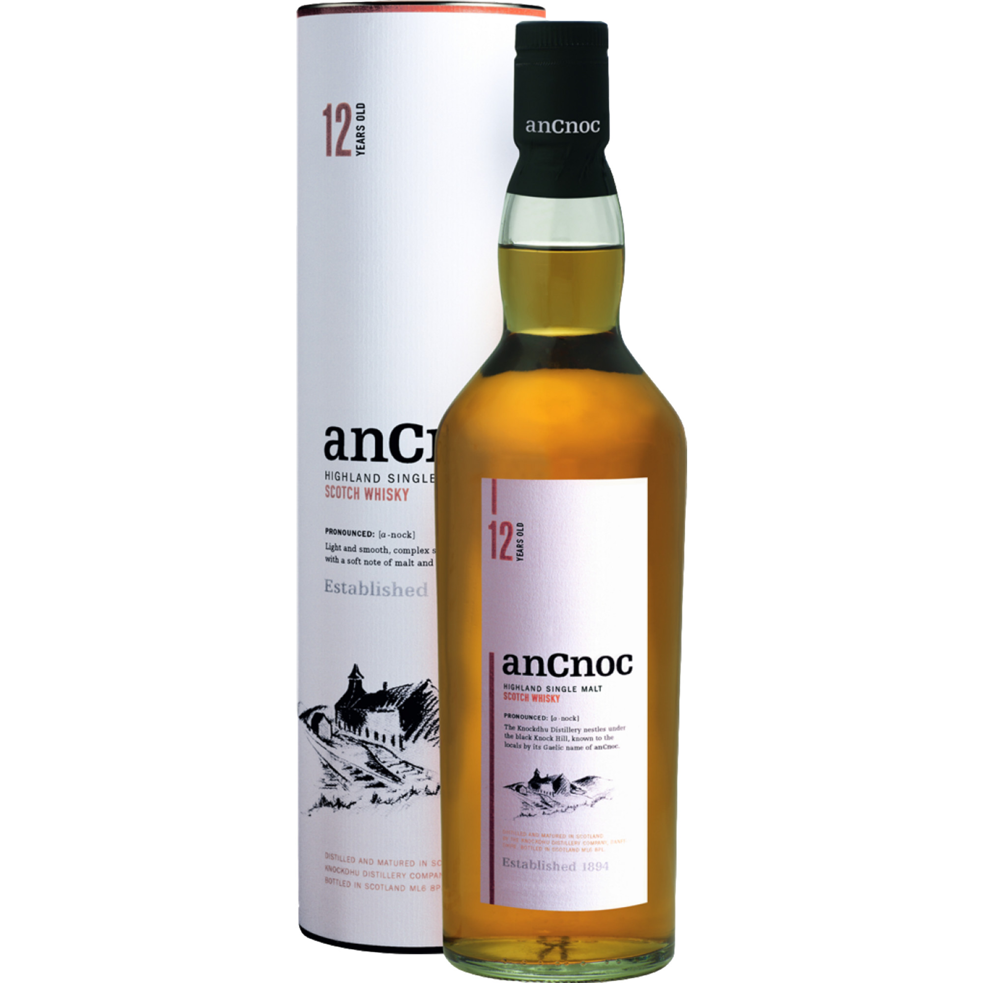 anCnoc 12 Years Old Highland Single Malt, Scotch Whisky, 0,7 L, 40% Vol., Schottland, Spirituosen - Spirituosen