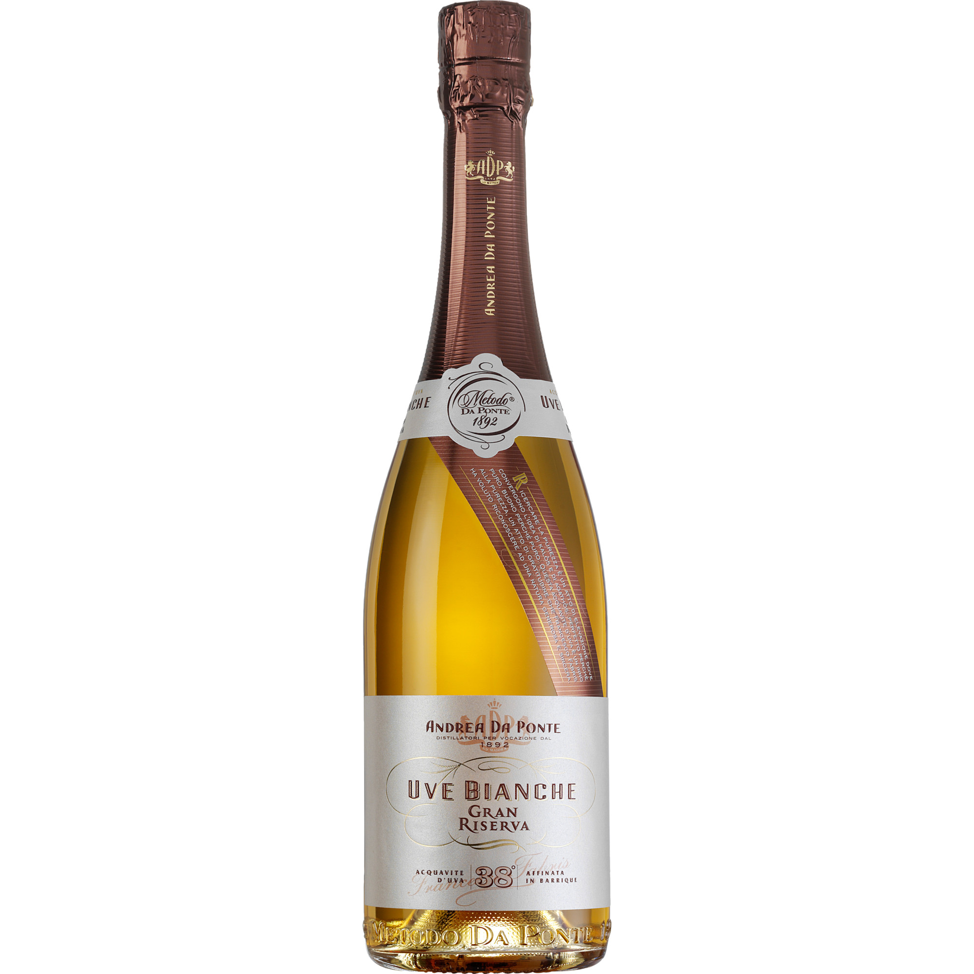 Andrea da Ponte Uve Bianche Gran Riserva, Italien, 0,7 L, 38% Vol., Venetien, Spirituosen - Spirituosen