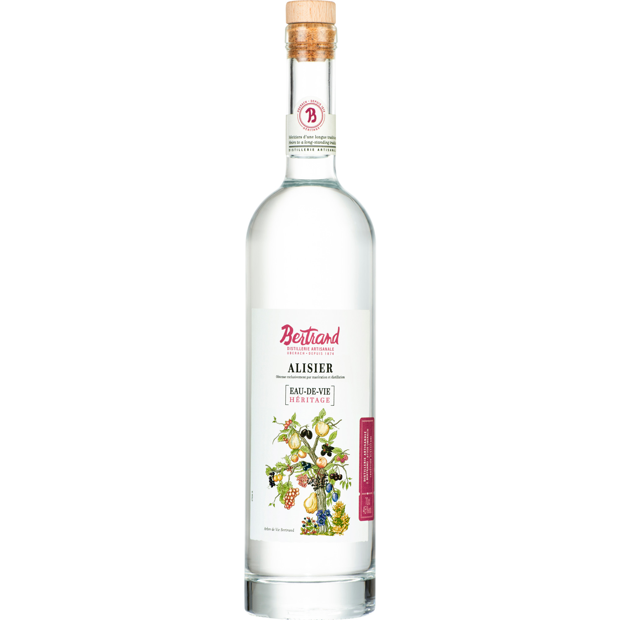 Bertrand Alisier Eau de Vie Hèritage, Frankreich, 0,7 L, 45% Vol., Elsass, Spirituosen