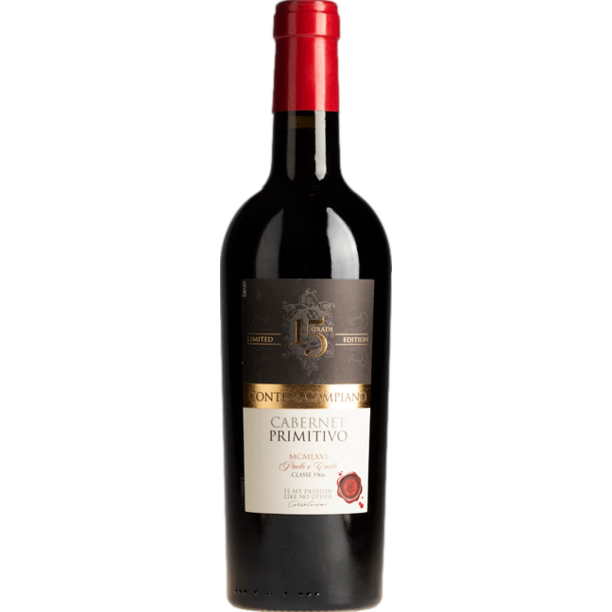 Limited 15 Gradi Edition Cabernet Primitivo, Puglia IGP, Apulien, 2019, Rotwein