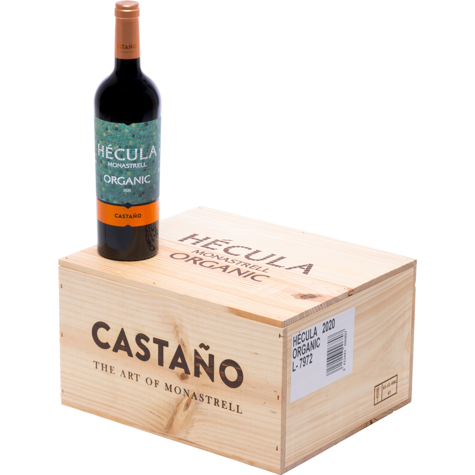 Castaño Hécula, Yecla DO, in 6er-Holzkiste, Murcia, 2021, Rotwein