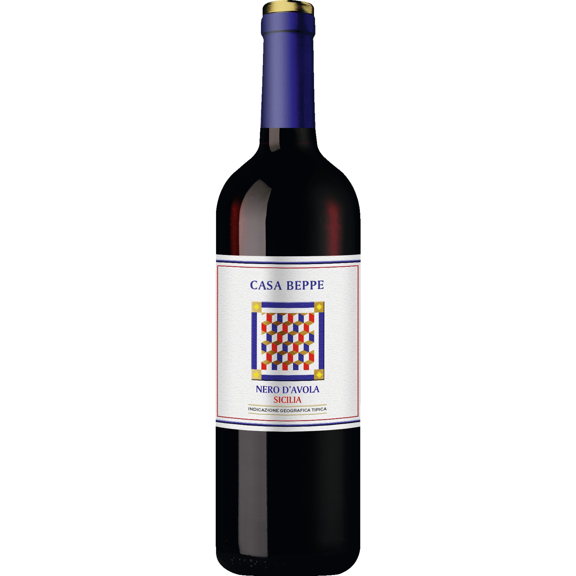 Casa Beppe Nero d%27Avola, Sicilia DOC, Sizilien, 2023, Rotwein Imbottigliato da ICQRF TP 7335 IT per conto Riolite Vini, Greve in Chianti (FI), Italia Hawesko DE