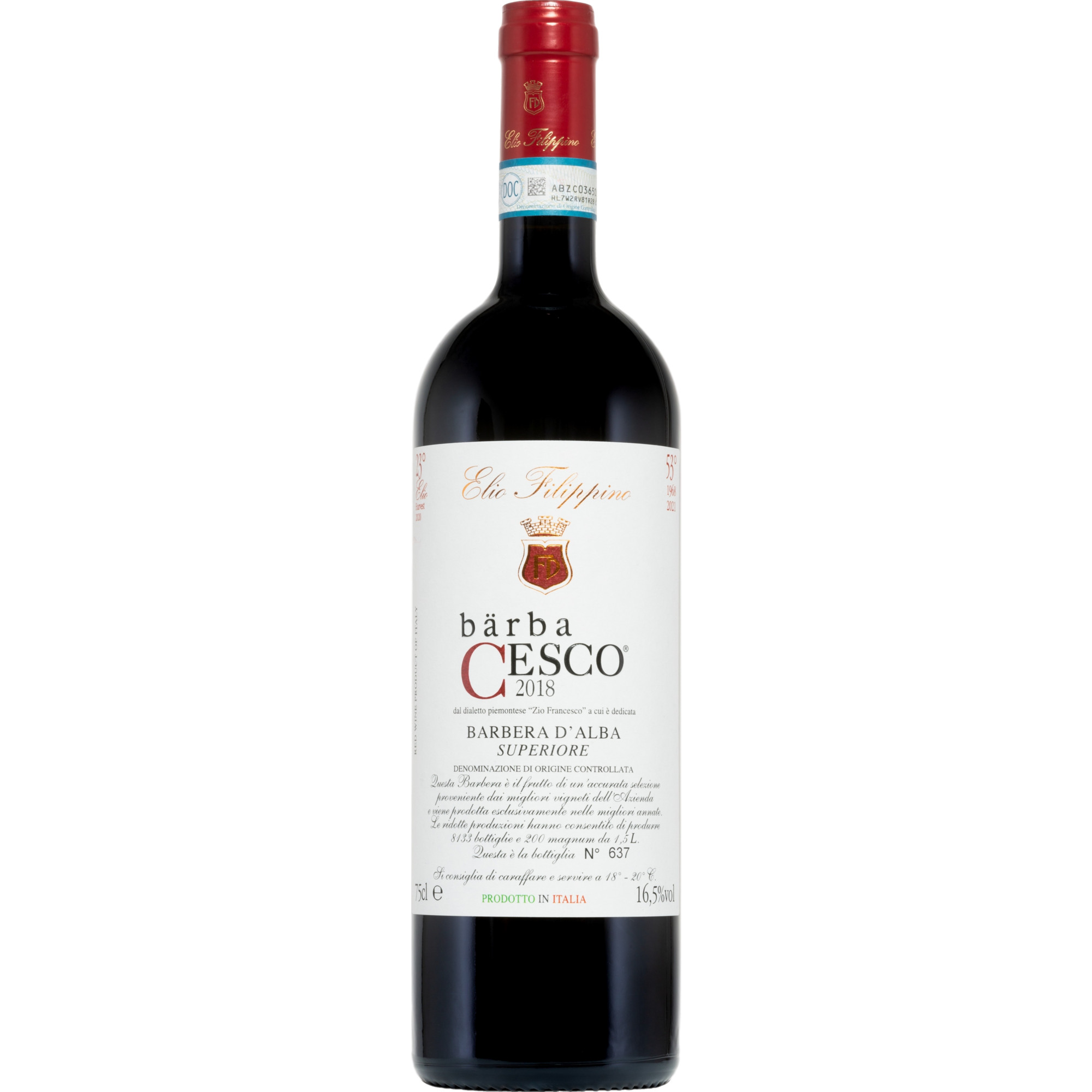 Bärba Cesco Barbera d'Alba Superiore, Barbera d'Alba DOC, Piemont, 2019, Rotwein