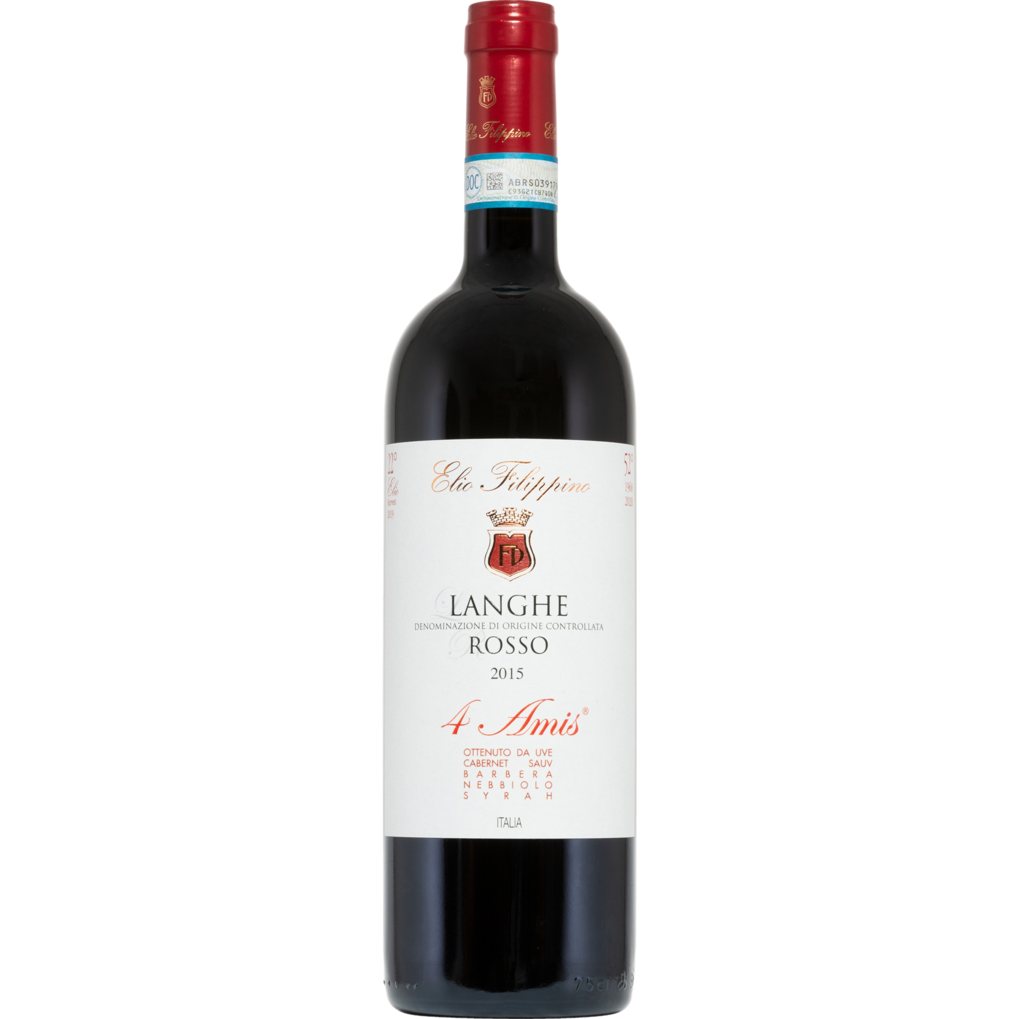 Elio Filippino Langhe Rosso 4 Amis, Langhe DOC, Piemont, 2020, Rotwein