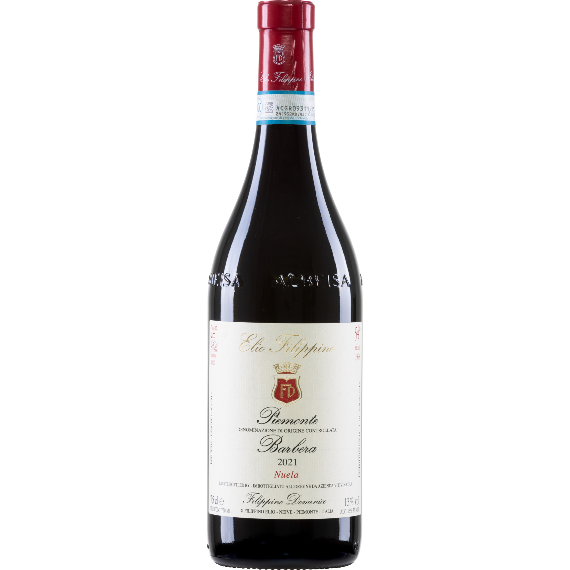 Elio Filippino Barbera Piemonte Nuela, Barbera d'Asti DOCG, Piemont, 2022, Rotwein