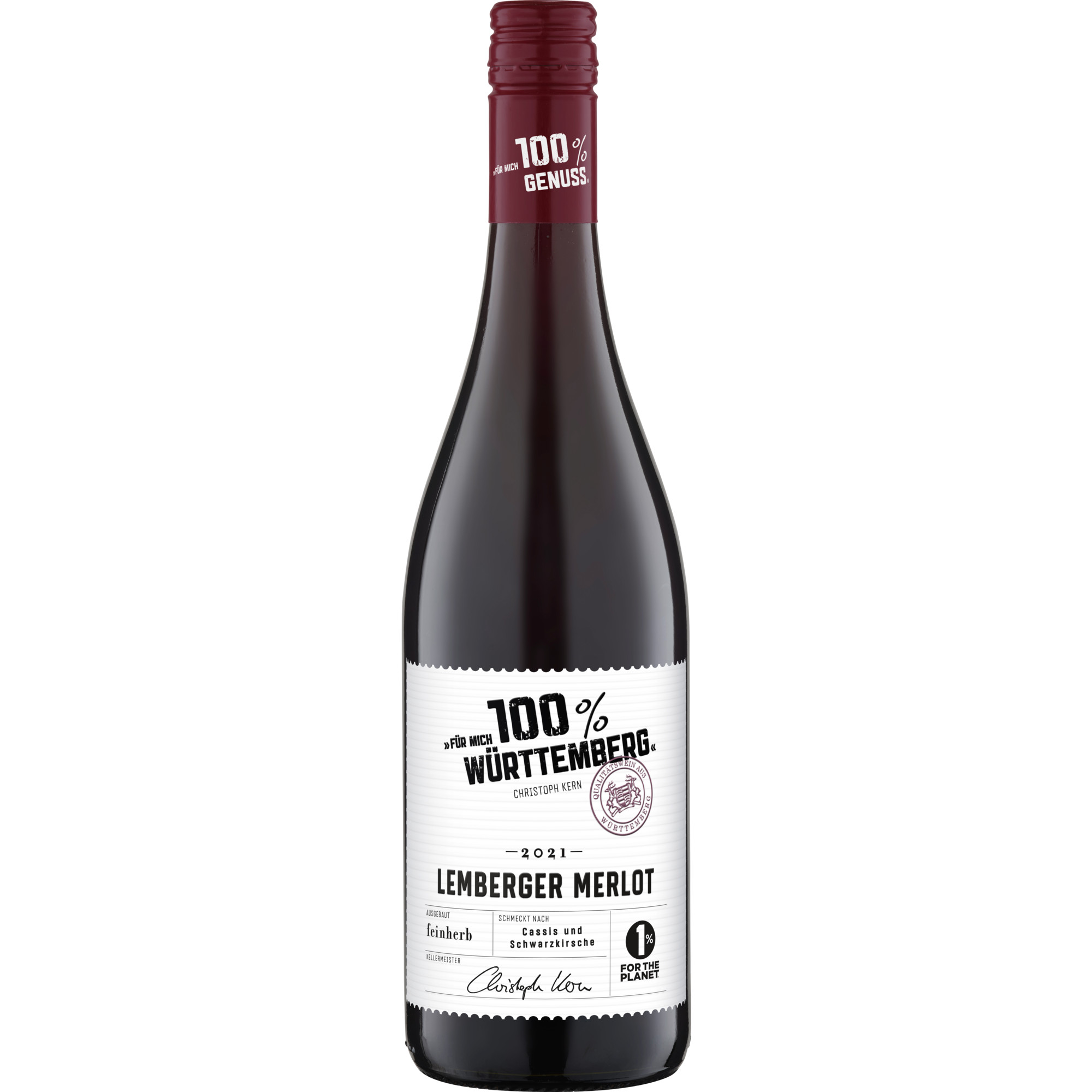 Für mich 100% Lemberger Merlot, Halbtrocken, Würtemberg, Württemberg, 2021, Rotwein