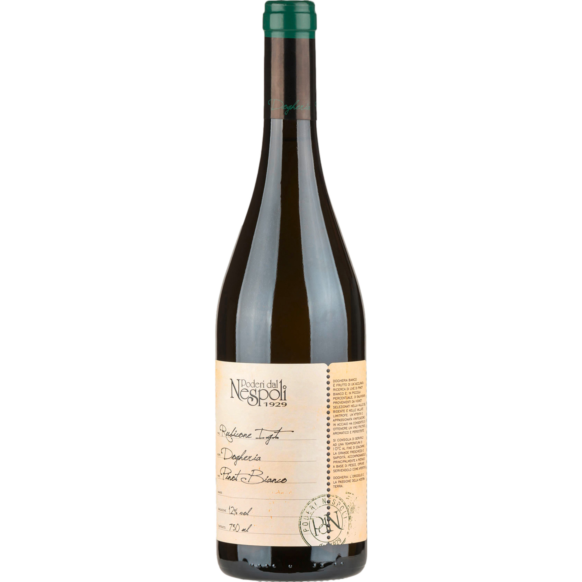 Poderi dal Nespoli Dogheria Pinot Bianco, Rubicone IGP, Emilia Romagna, 2022, Weißwein