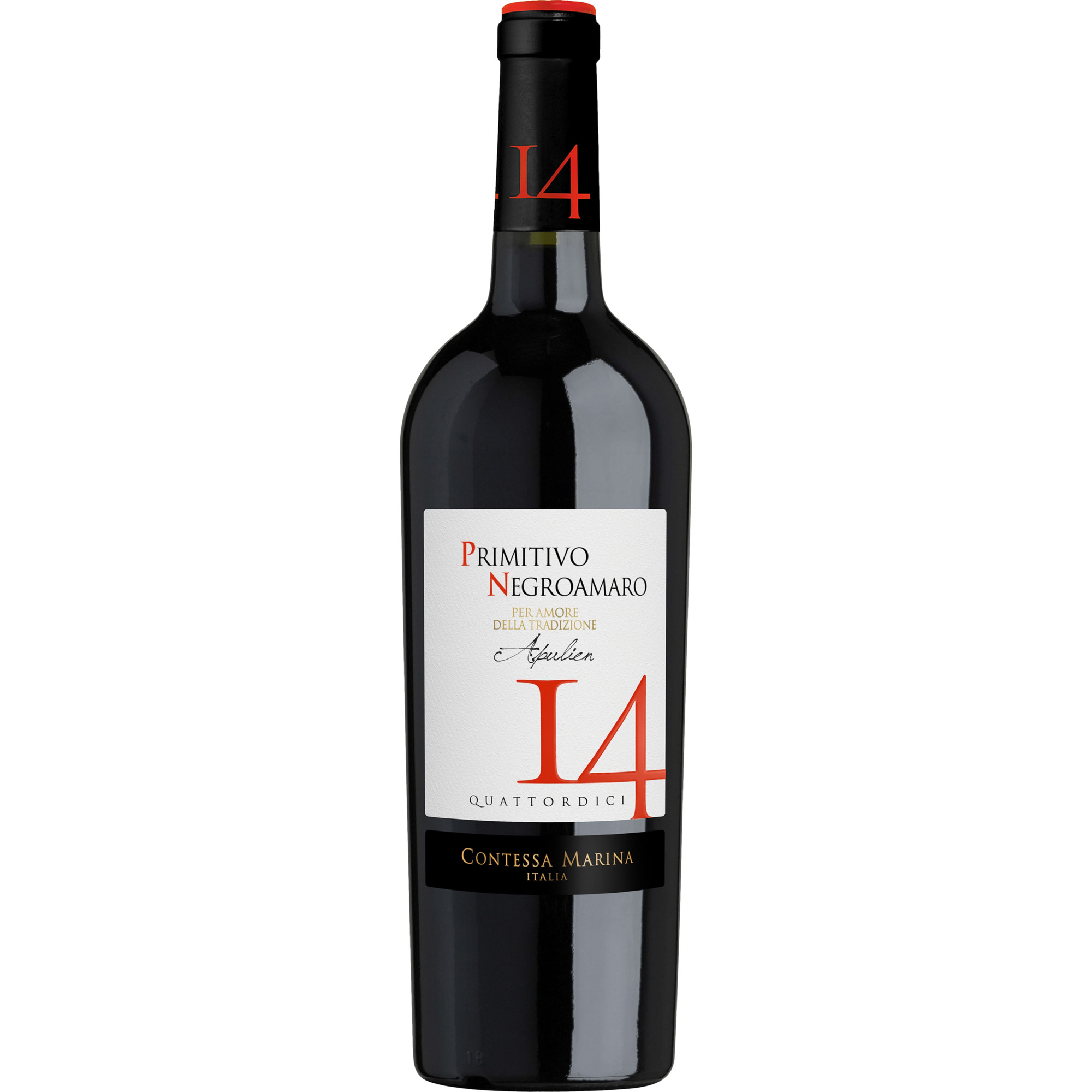 Contessa Marina 14 Primitivo Negroamaro, Puglia IGP, Apulien, 2022, Rotwein - Rotwein