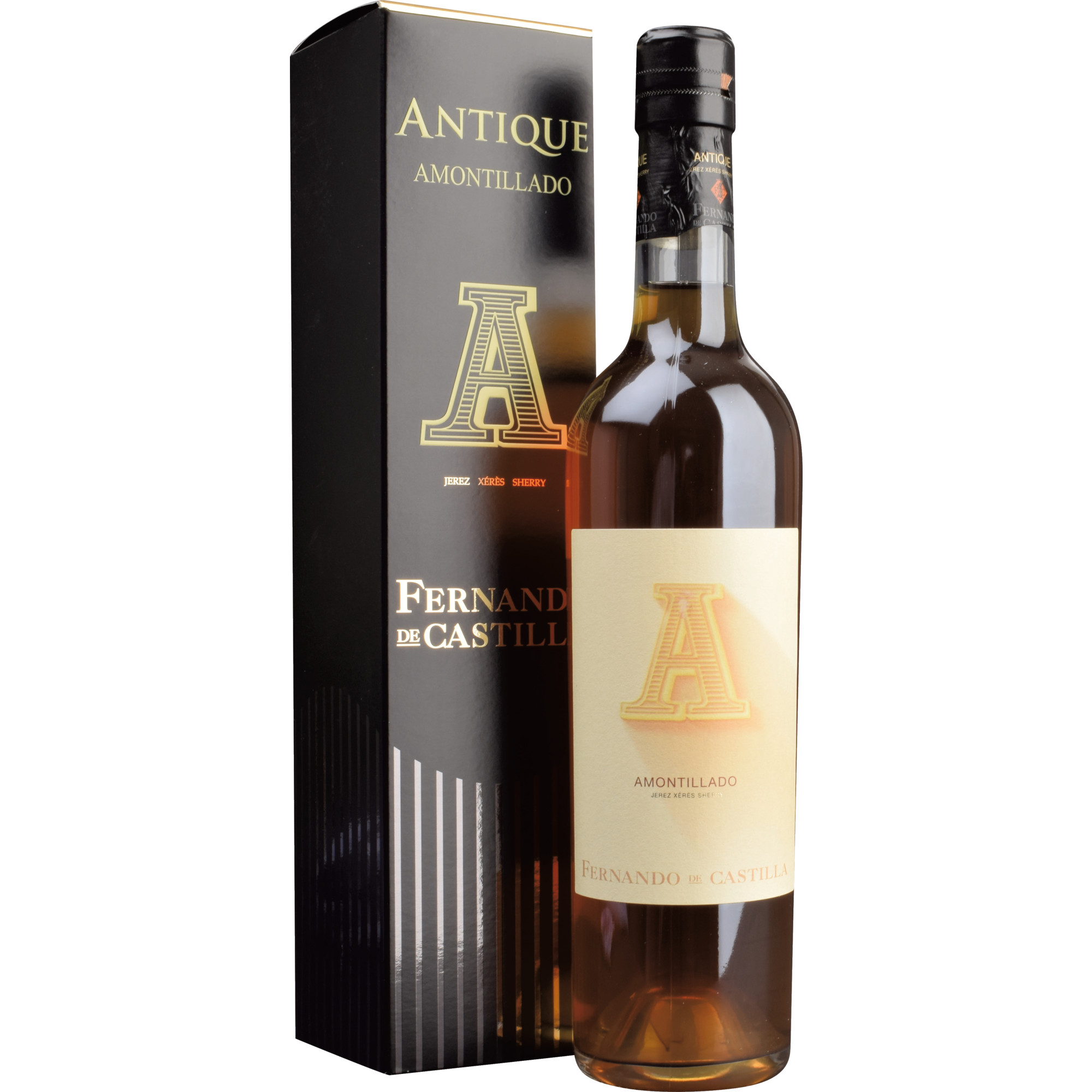Image of Fernando De Castilla Amontillado Antique, Jerez/Xerez/Sherry DO, 0,5 L, 19% Vol., Etui, Andalusien, Spirituosen
