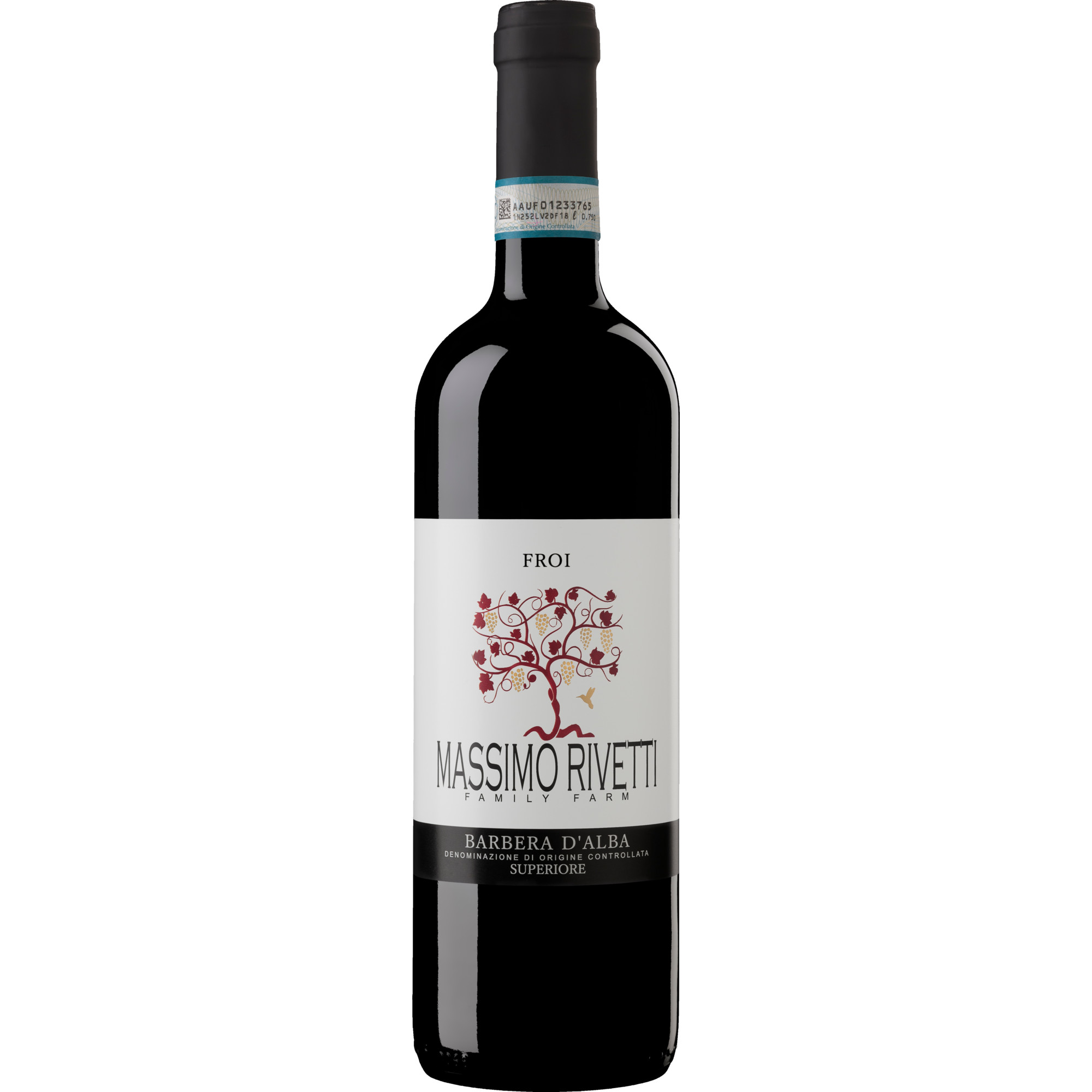 Image of Massimo Rivetti Barbera D'Alba Froi Bio, Barbera D'Alba DOC, Piemont, 2022, Rotwein