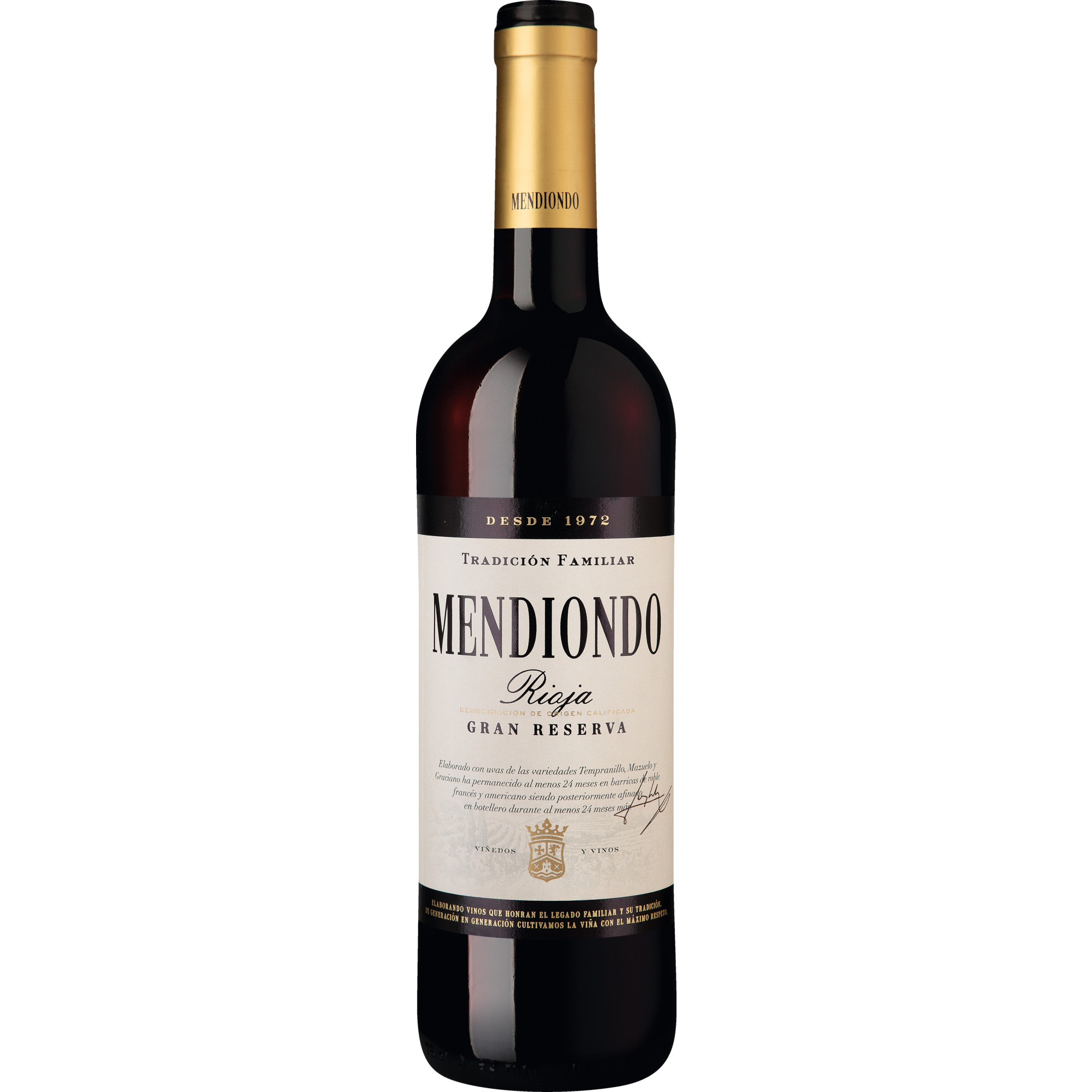 Mendiondo Rioja Gran Reserva, Rioja DOCa, Rioja, 2018, Rotwein Criadores de Rioja SL Calle los Tinos, s/n 26141 Alberite Spain Hawesko DE