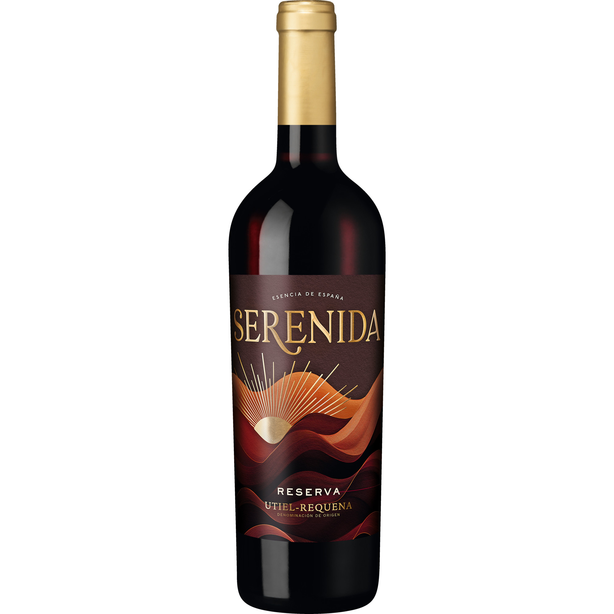 Serenida Reserva, Utiel-Requena DO, Utiel-Requena D.O., 2019, Rotwein Vertrieb durch Hanseatisches Wein-und Sekt-Kontor Hawesko GmbH, D-22763 Hamburg; Embotellado por H.V.M.A.,S.L. Requena España R.E.018814E/V Hawesko DE