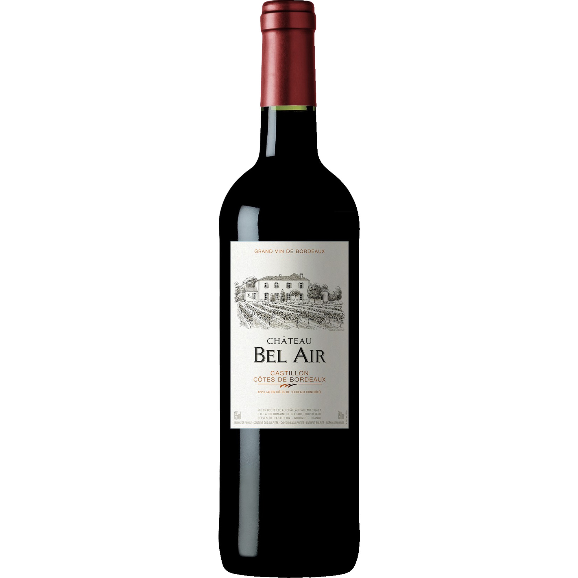 Château Bel Air, Castillon Côtes de Bordeaux AOP, Bordeaux, 2018, Rotwein - Rotwein