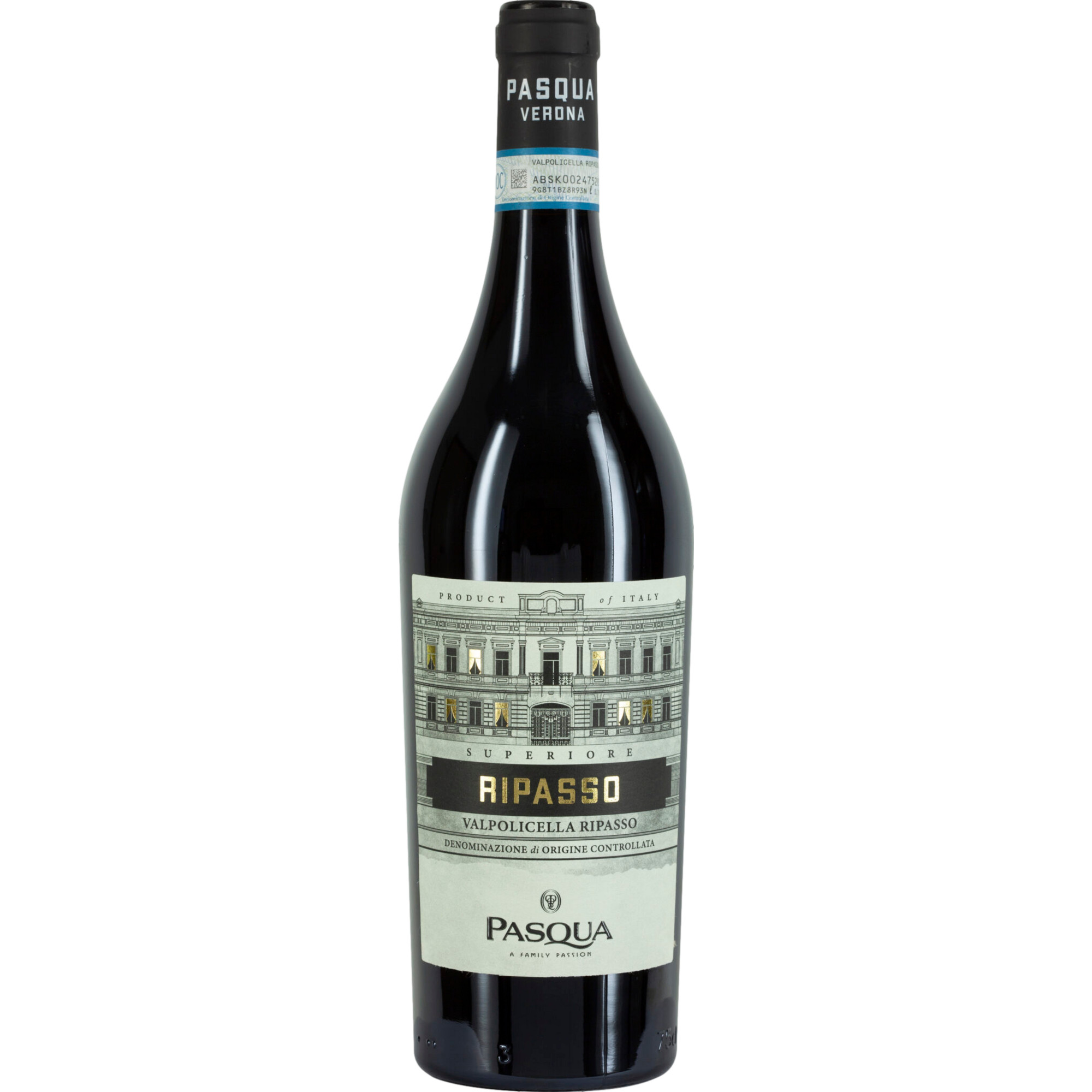 Pasqua Black Label Valpolicella Ripasso, Valpolicella Ripasso DOC Superiore, Venetien, 2022, Rotwein - Rotwein