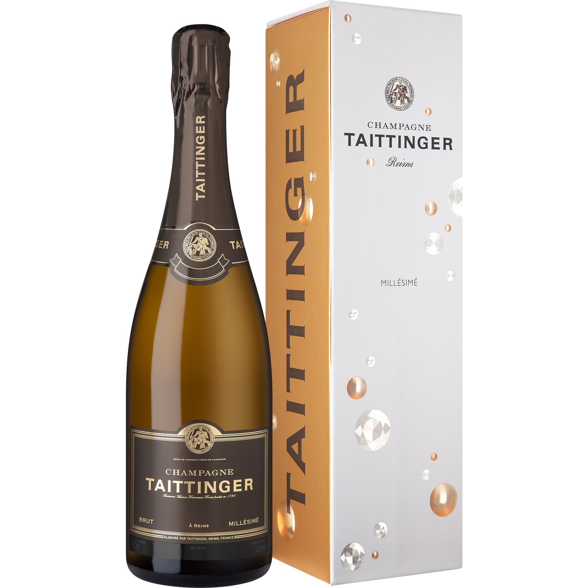 Image of Champagne Taittinger Millésime, Brut, Champagne AC, Geschenkverpackung, Champagne, 2016, Schaumwein