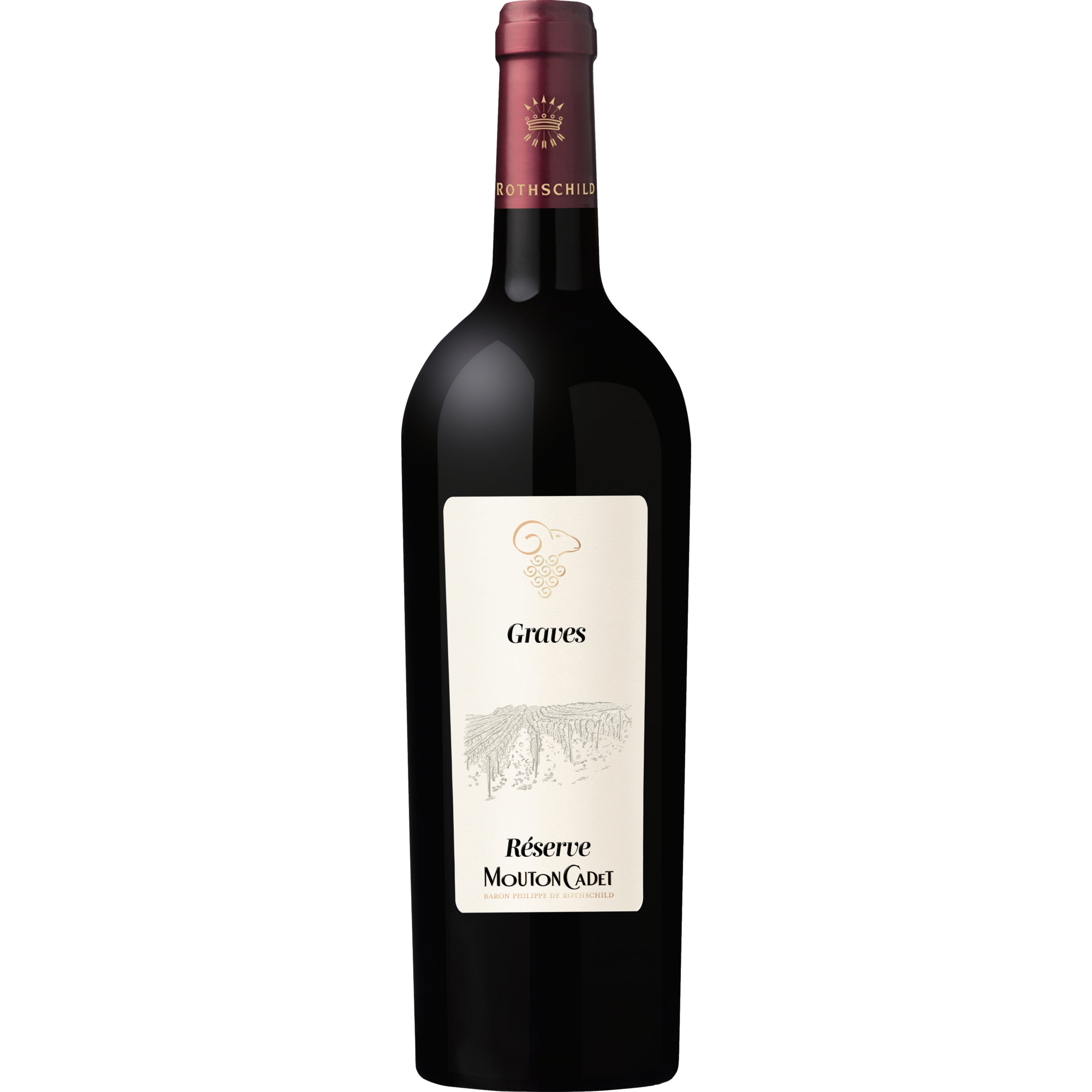 Mouton Cadet Graves Réserve Rouge, Graves AOP, Bordeaux, 2019, Rotwein - Rotwein