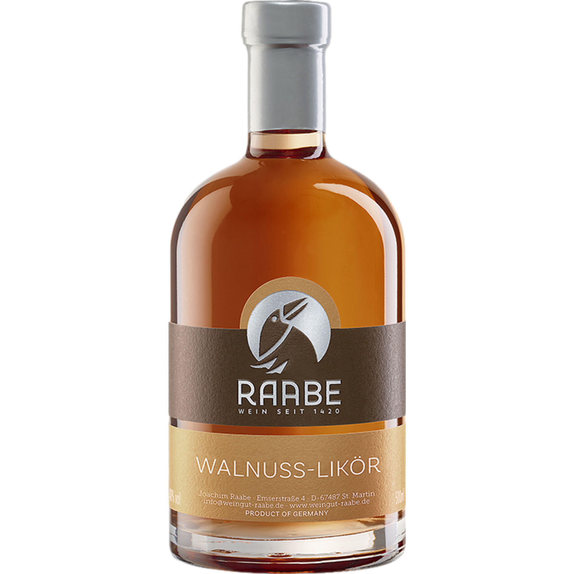 Image of Raabe's Walnusslikör, Deutschland, 0,5 L, 20% Vol., Spirituosen