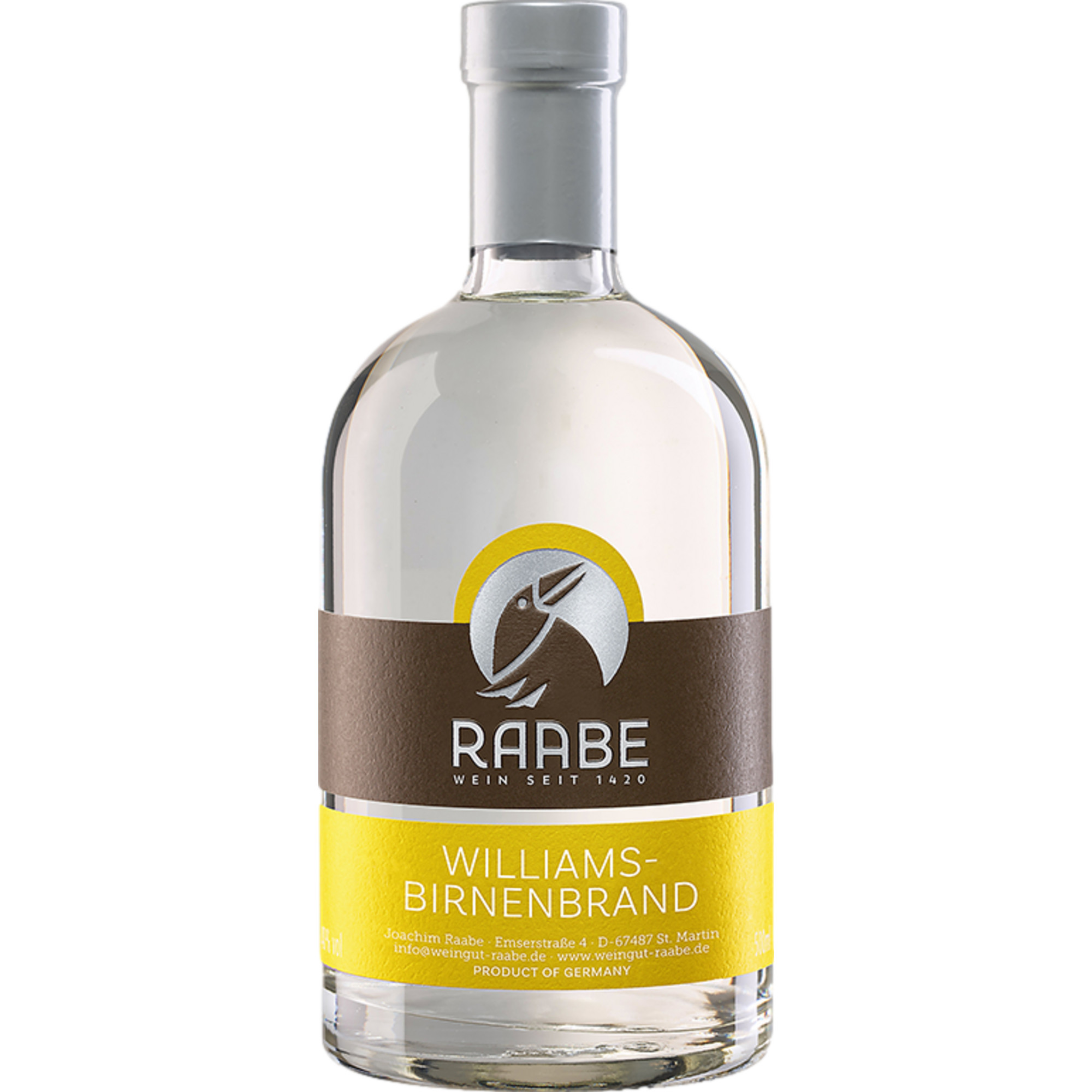 Raabe´s Williams-Birnenbrand Pfälzer Geister, Deutschland, 0,5 L, 40 % Vol., Pfalz, Spirituosen