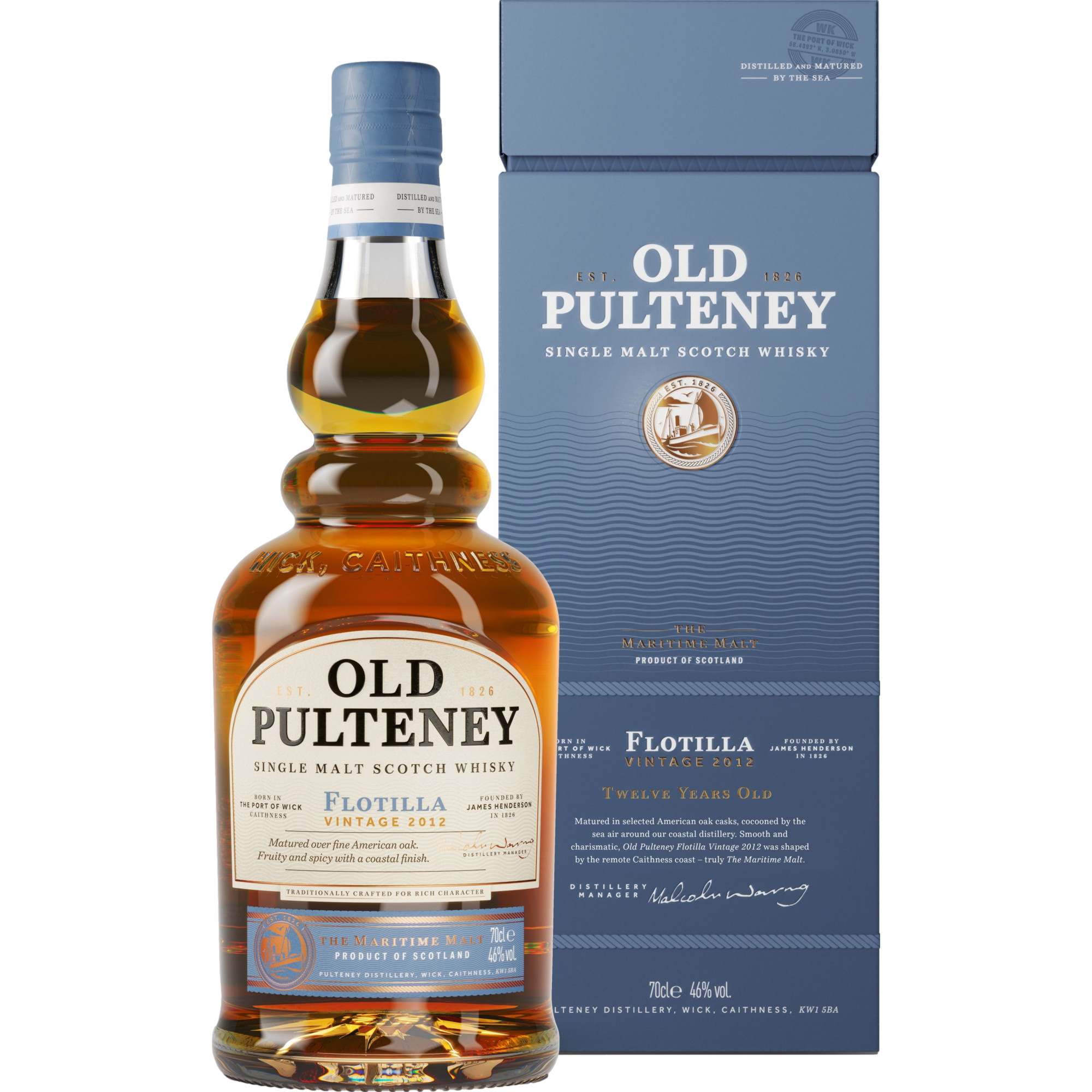 Image of Old Pulteney Flotilla Single Malt 12 YO Whisky, Scotch Whisky, 0,7 L, 46% Vol., in Geschenketui, Spirituosen