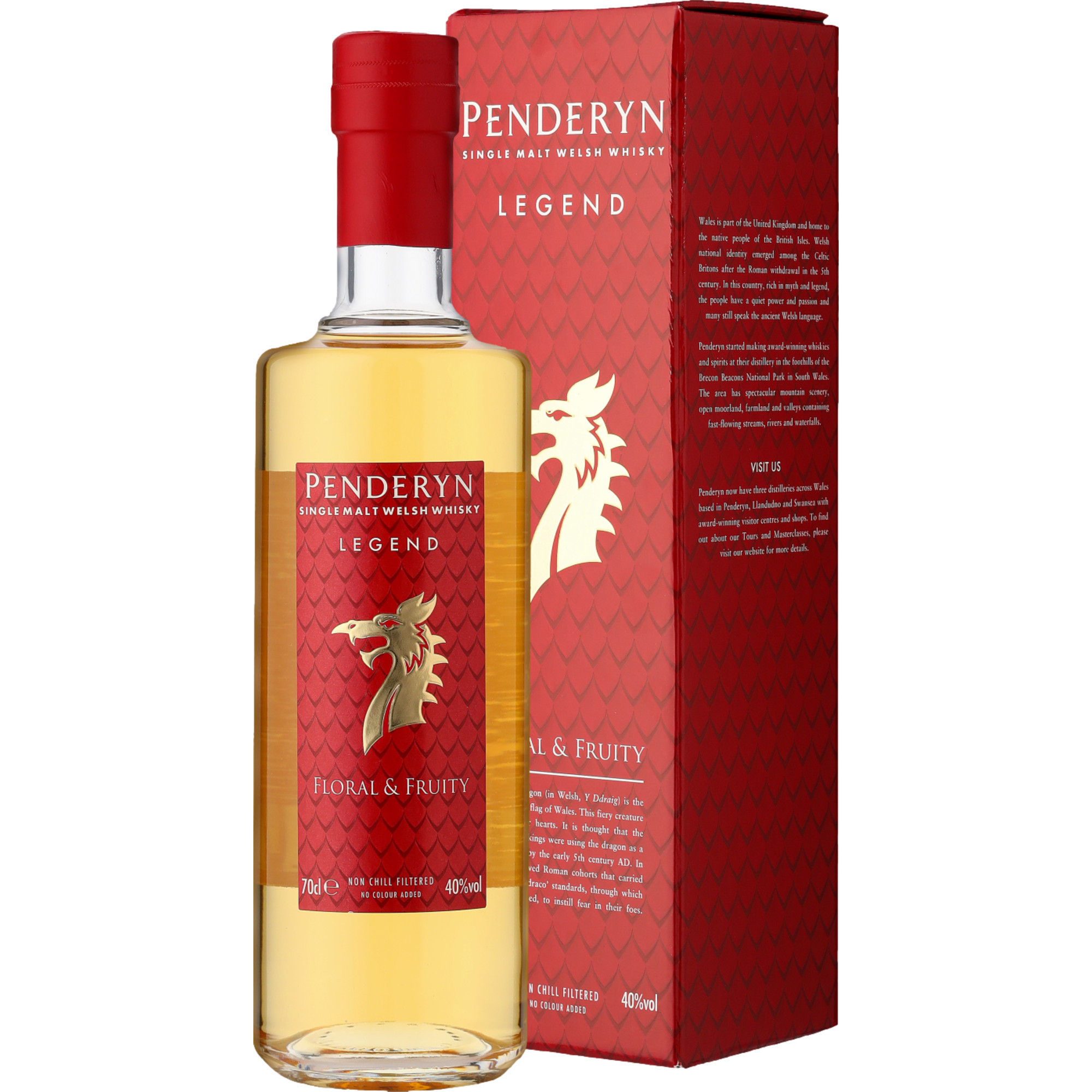 Penderyn Dragon Range Legend Whiskey, Welsh Whiskey, 0,7 L, 46% Vol., in Geschenketui, Spirituosen - Spirituosen