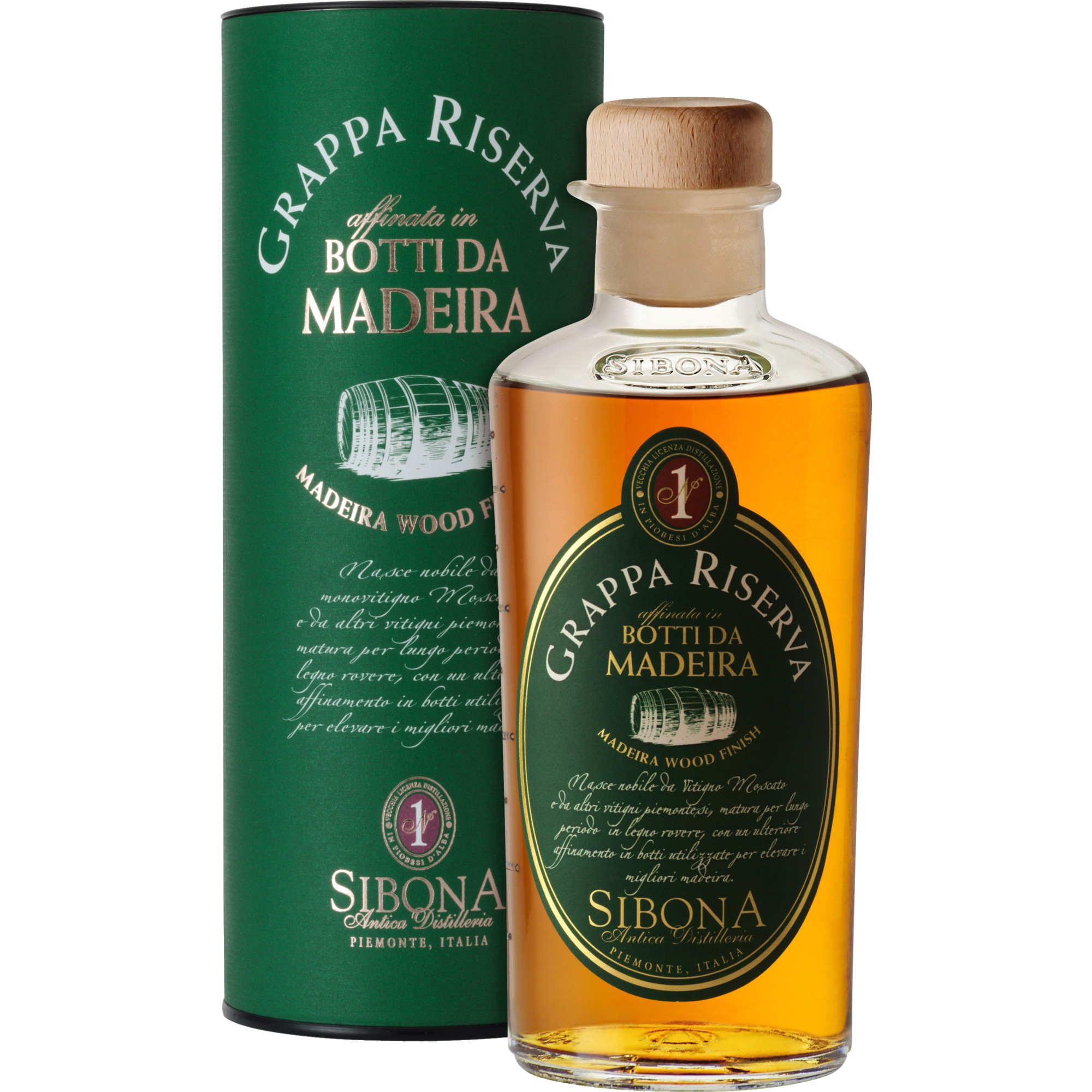 Image of Distillerria Sibona Grappa Riserva Botti da Madeira Geschenkbox 50cl