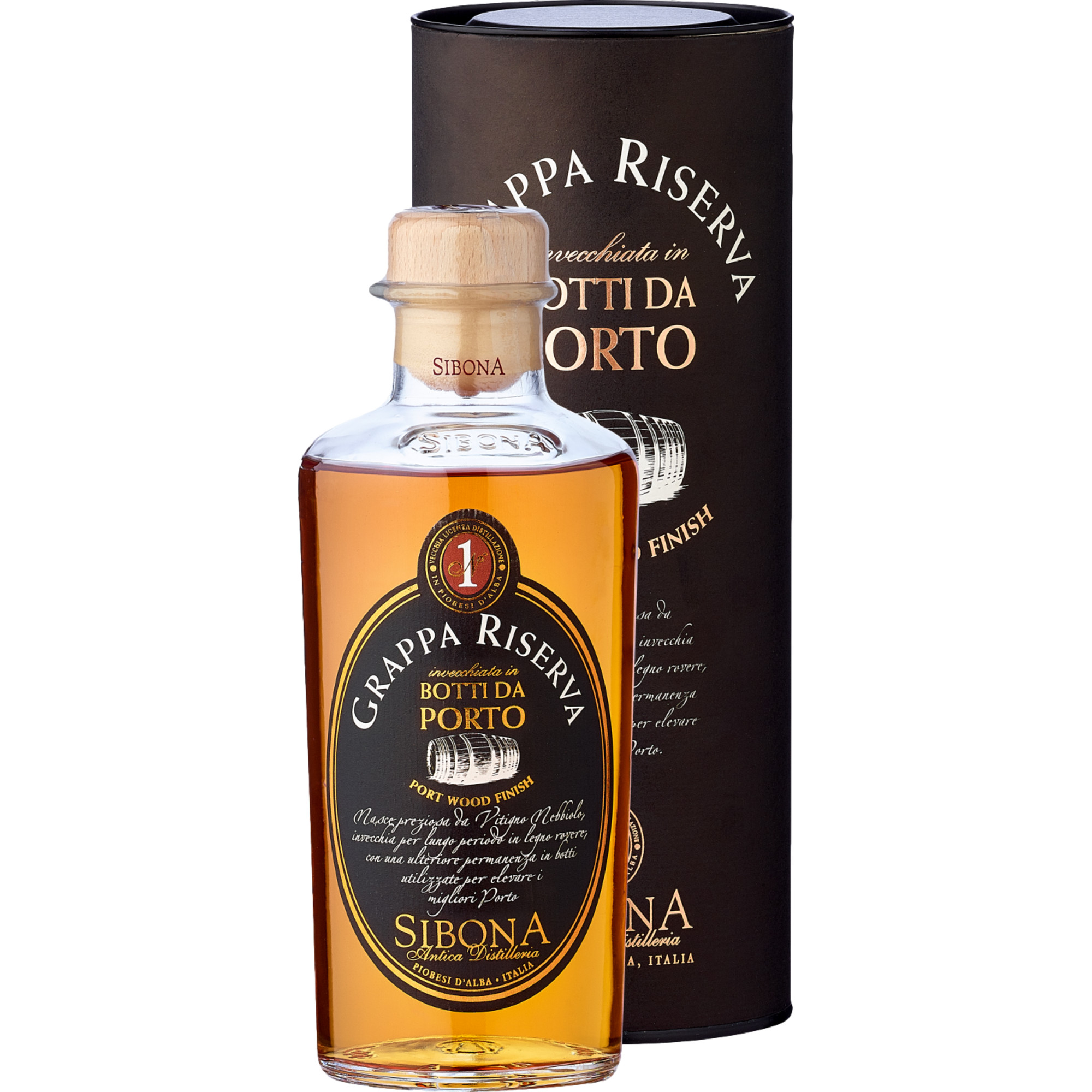 Image of Distillerria Sibona Grappa Riserva Botti da Porto Geschenkbox 50cl