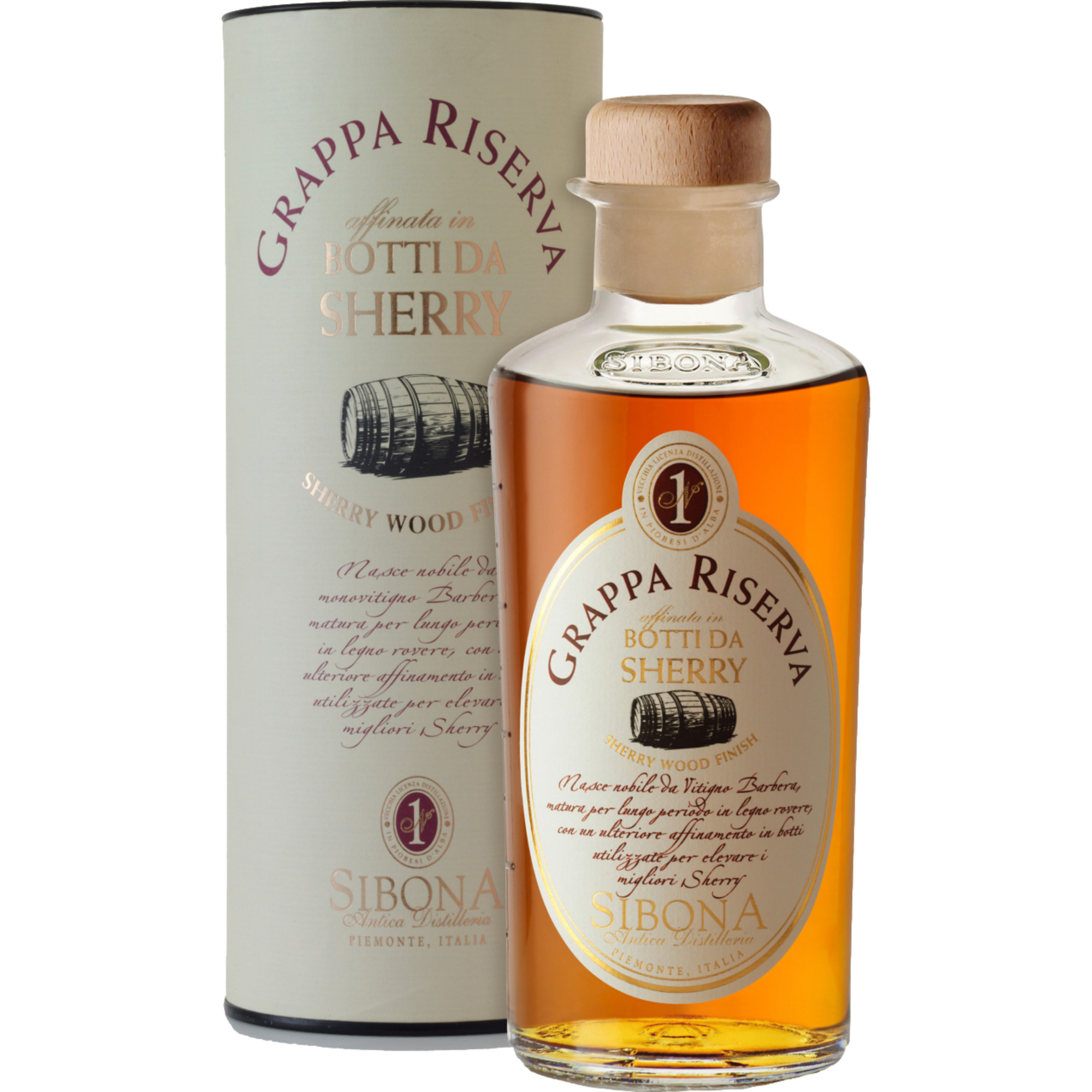 Image of Distillerria Sibona Grappa Riserva Botti da Sherry Geschenkbox 50cl