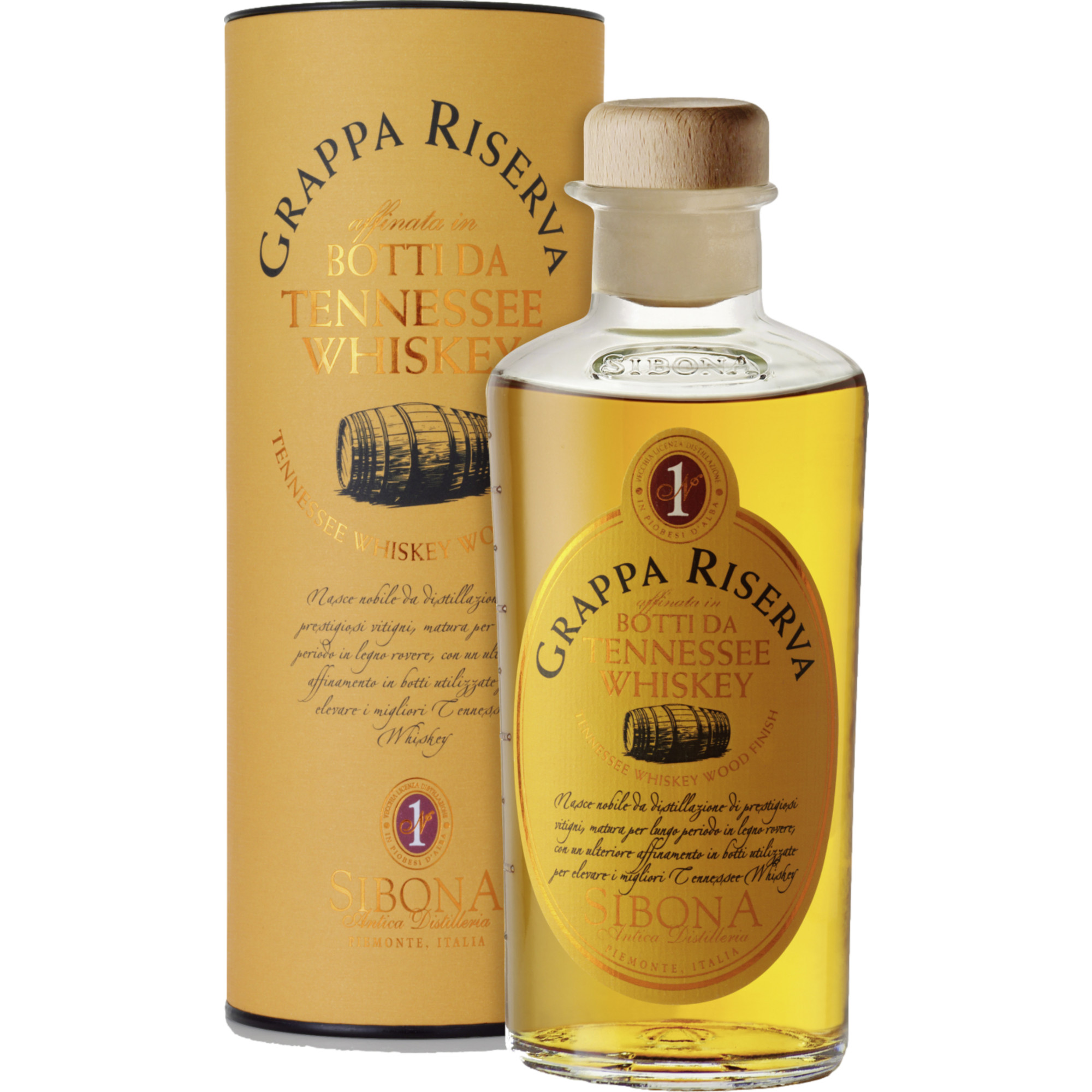 Sibona Grappa Riserva Botti da Tenessee Whiskey, Italien, 0,5 L, 40% Vol., in Geschenketui, Piemont, Spirituosen