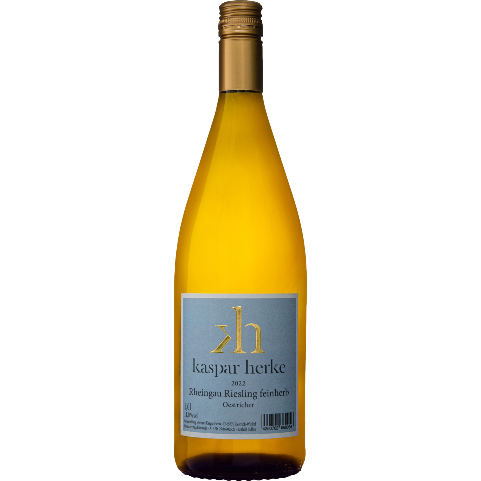 Kaspar Herke Oestricher Riesling, Feinherb, Rheingau, 1 Liter, Rheingau, 2023, Weißwein