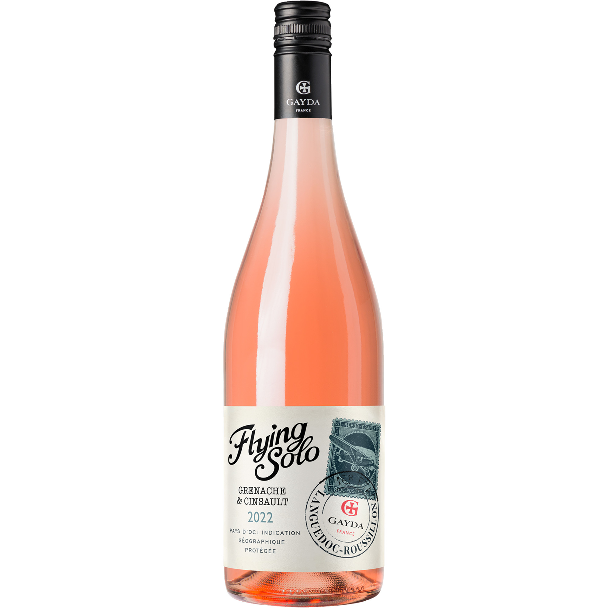 Domaine Gayda Flying Solo Rosé, Pays d%27Oc IGP, Languedoc-Roussillon, 2023, Roséwein - Roséwein