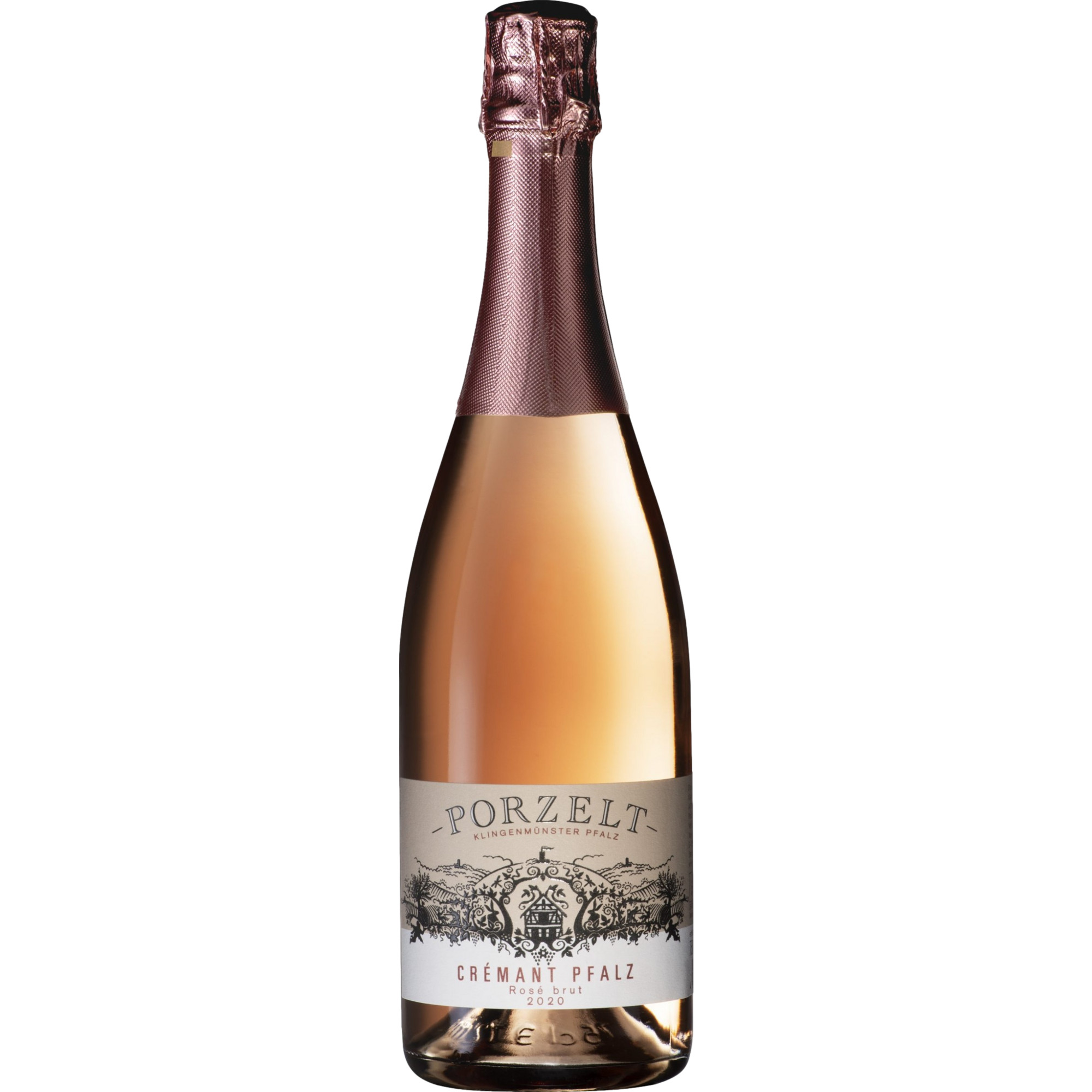 Image of Porzelt Crémant Rosé Sekt Bio, Brut, Pfalz, Pfalz, 2021, Schaumwein