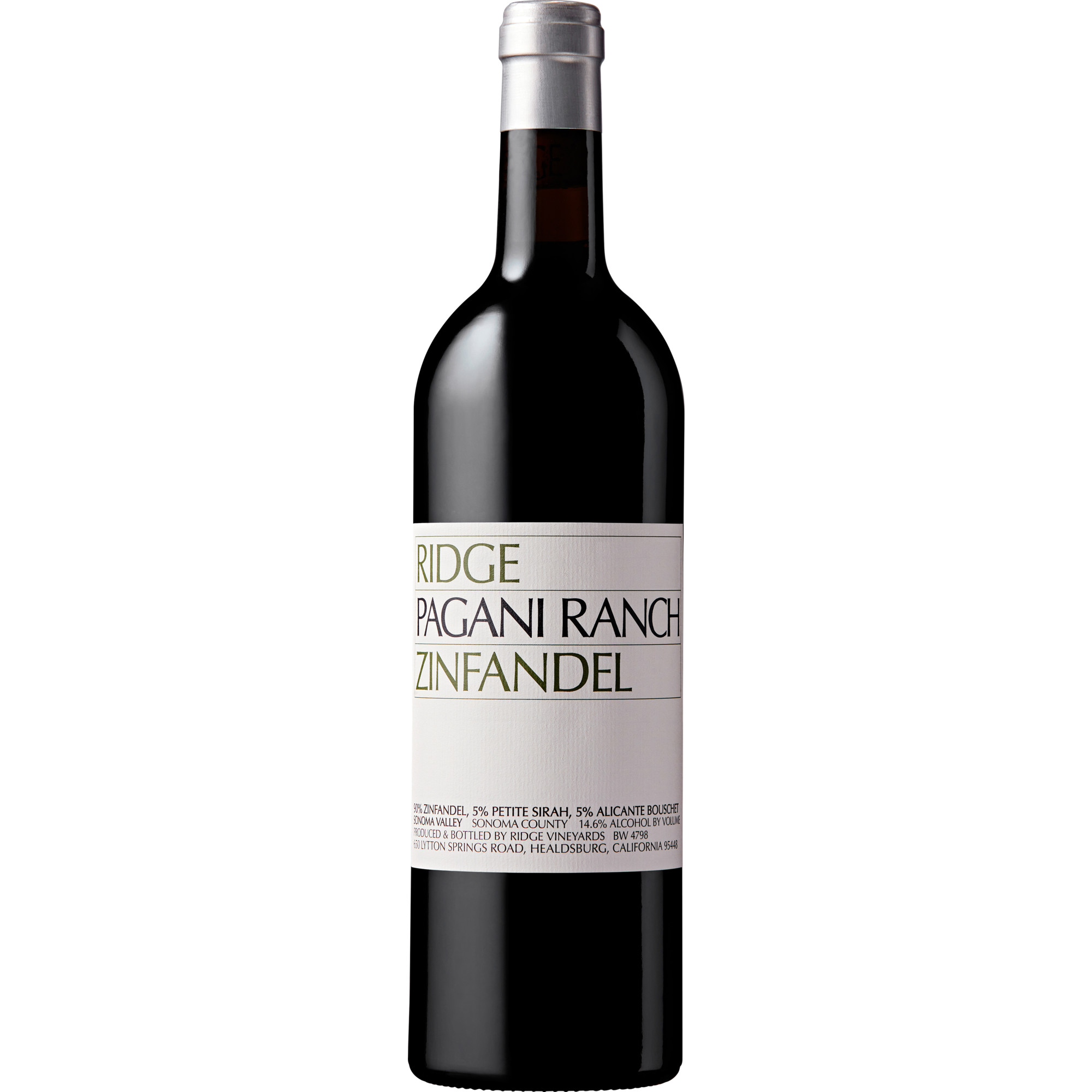 Image of Ridge Pagani Ranch Zinfandel, Sonoma County, Kalifornien, 2021, Rotwein