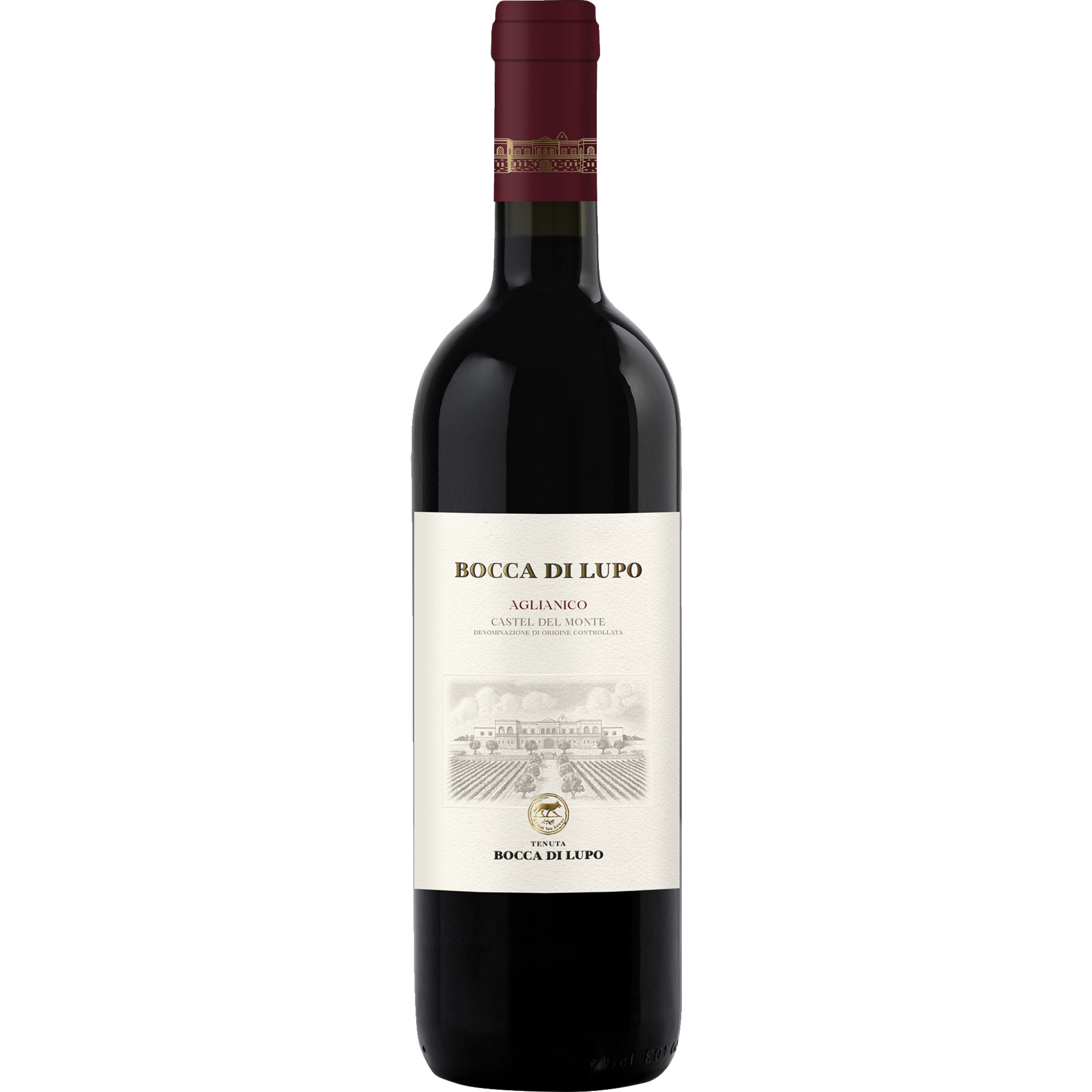 Bocca di Lupo Tormaresca, Castel del Monte DOC, Holzkiste, Apulien, 2021, Rotwein